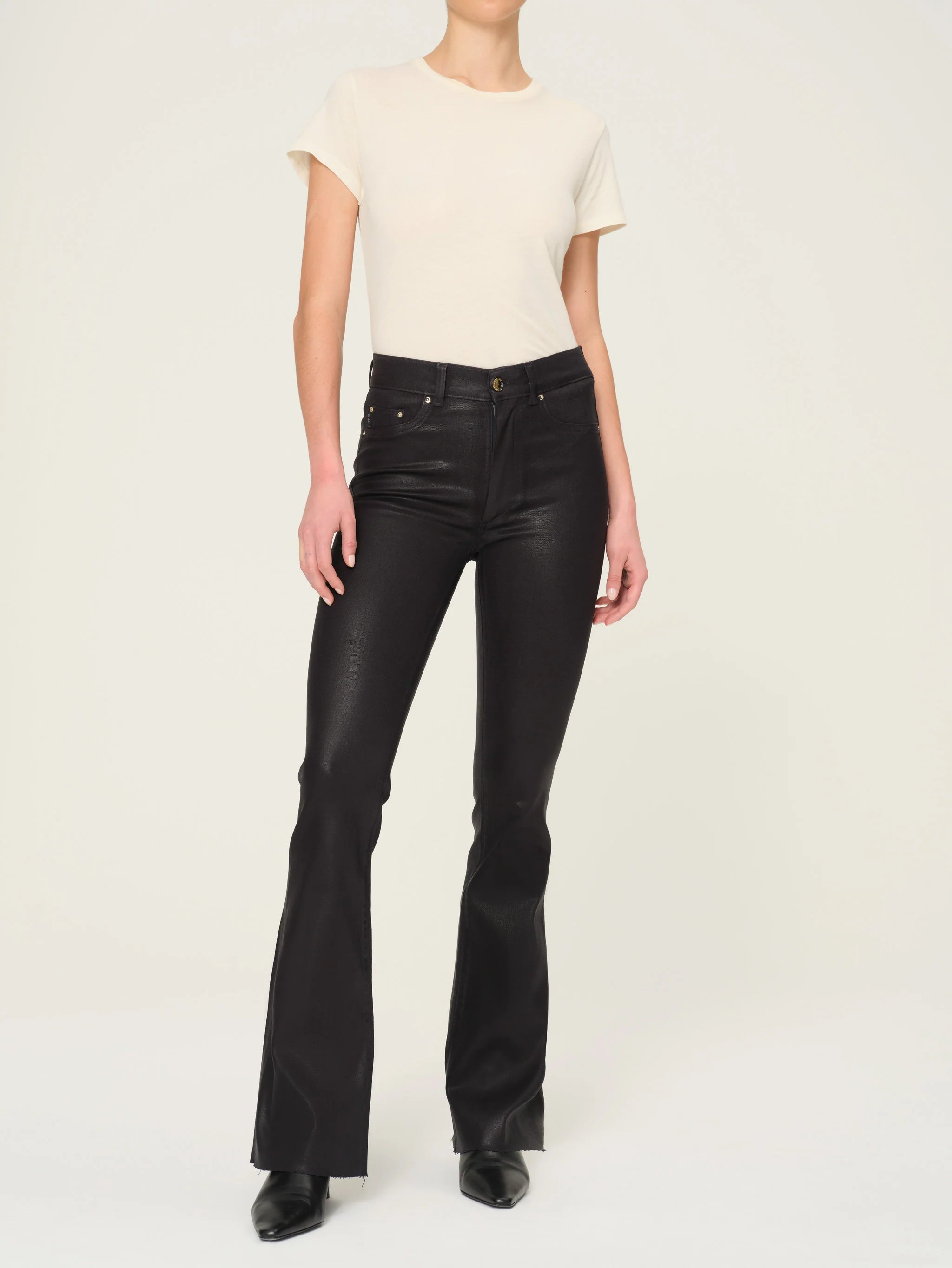 Bridget Boot High Rise Instasculpt 33 Jeans - Glazed Blueberry Coated Denim Pants for Women | Perfect for Casual Wear, Night Out & Street Style Fashion