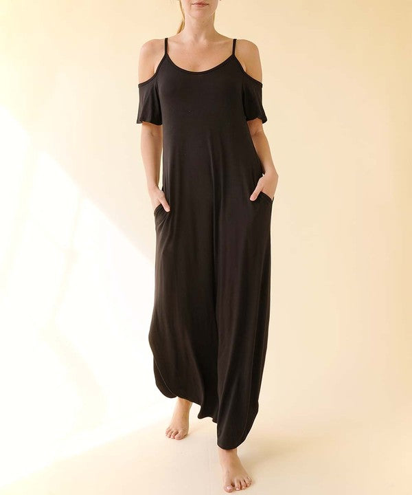 Elegant Bamboo Cold Shoulder Maxi Dress for Women - Summer Boho Beach Wedding Party Dress - Perfect for Vacations, Date Nights & Special Occasions