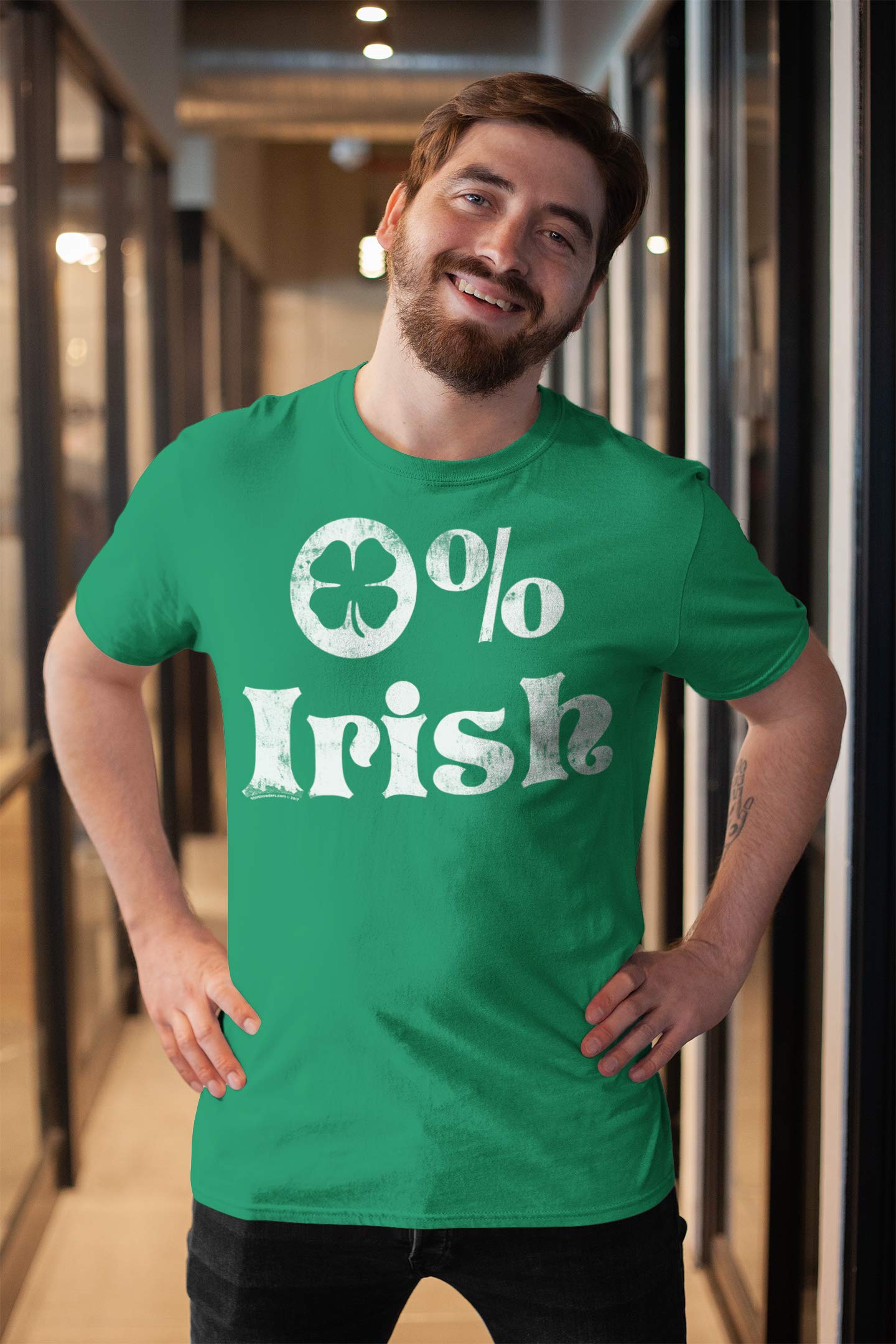 0% Irish - Funny St. Patrick's Day Irish Drinking T-Shirt for Men | Pub Crawl, Party & Festival Outfit