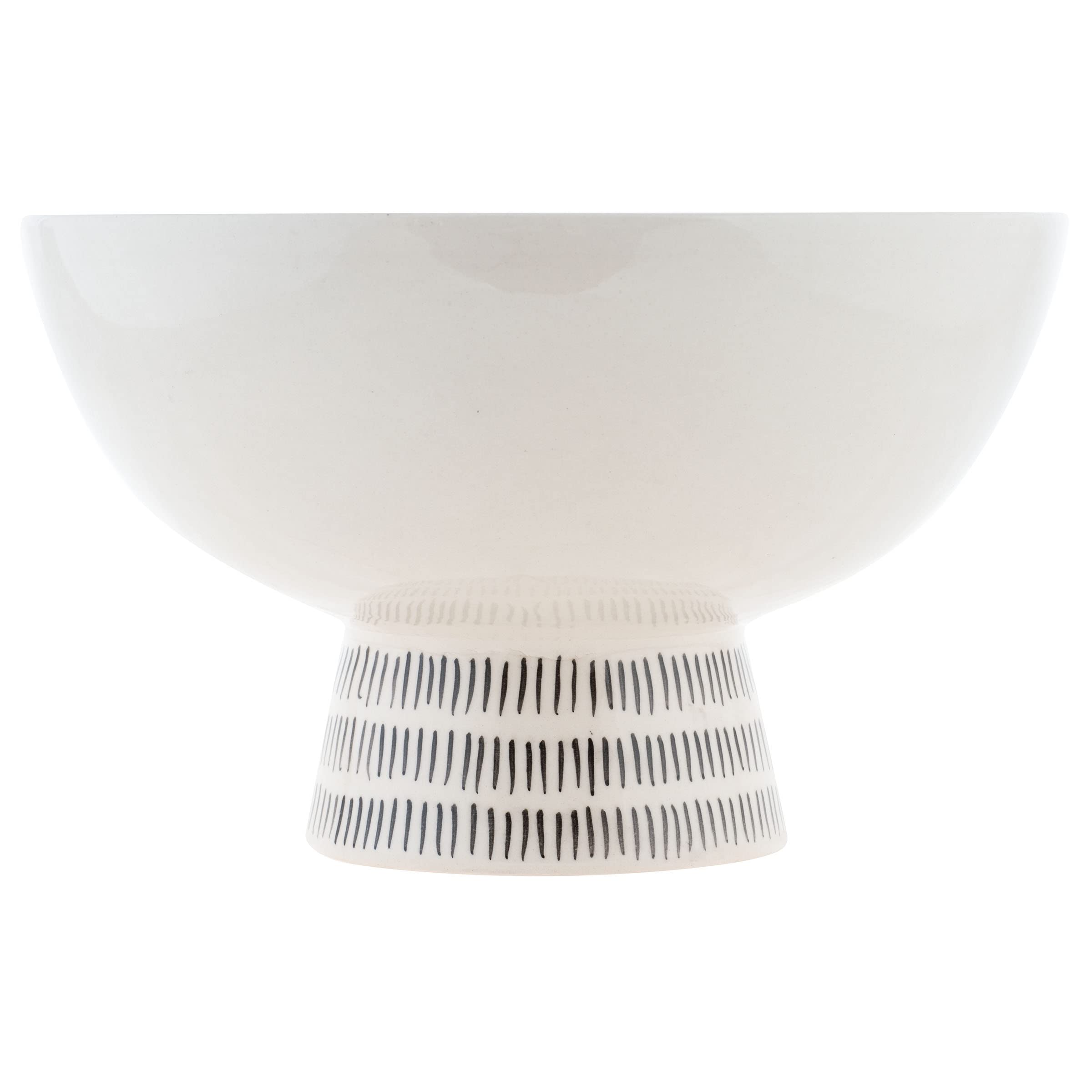 Karma Gifts Large White Fruit Bowl - Elegant Footed Serving Bowl for Fruits, Snacks & Centerpiece | Perfect for Dining Table Decor, Kitchen Storage & Party Serving
