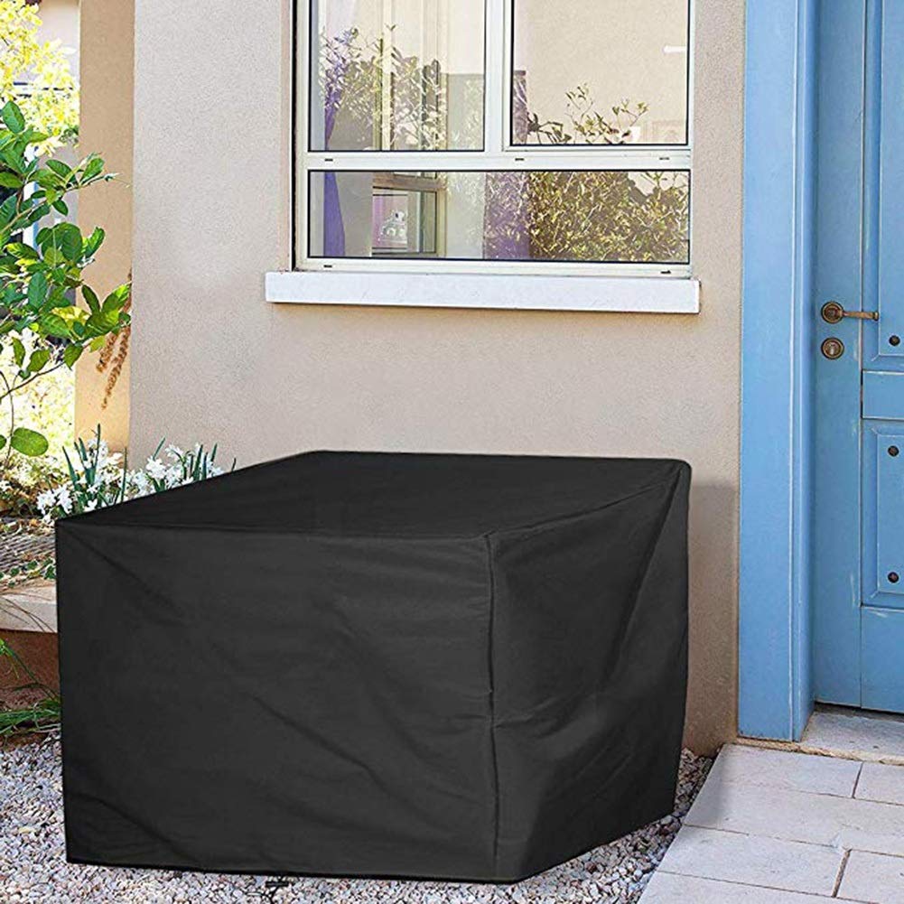 Premium ALG Oxford Garden Furniture Cover Set - Waterproof, UV-Resistant Indoor & Outdoor Rattan Furniture Protector with Adjustable Drawstring & Buckles (Black, 270x180x89cm) - Perfect for Patio, Balcony, and Backyard Furniture Protection