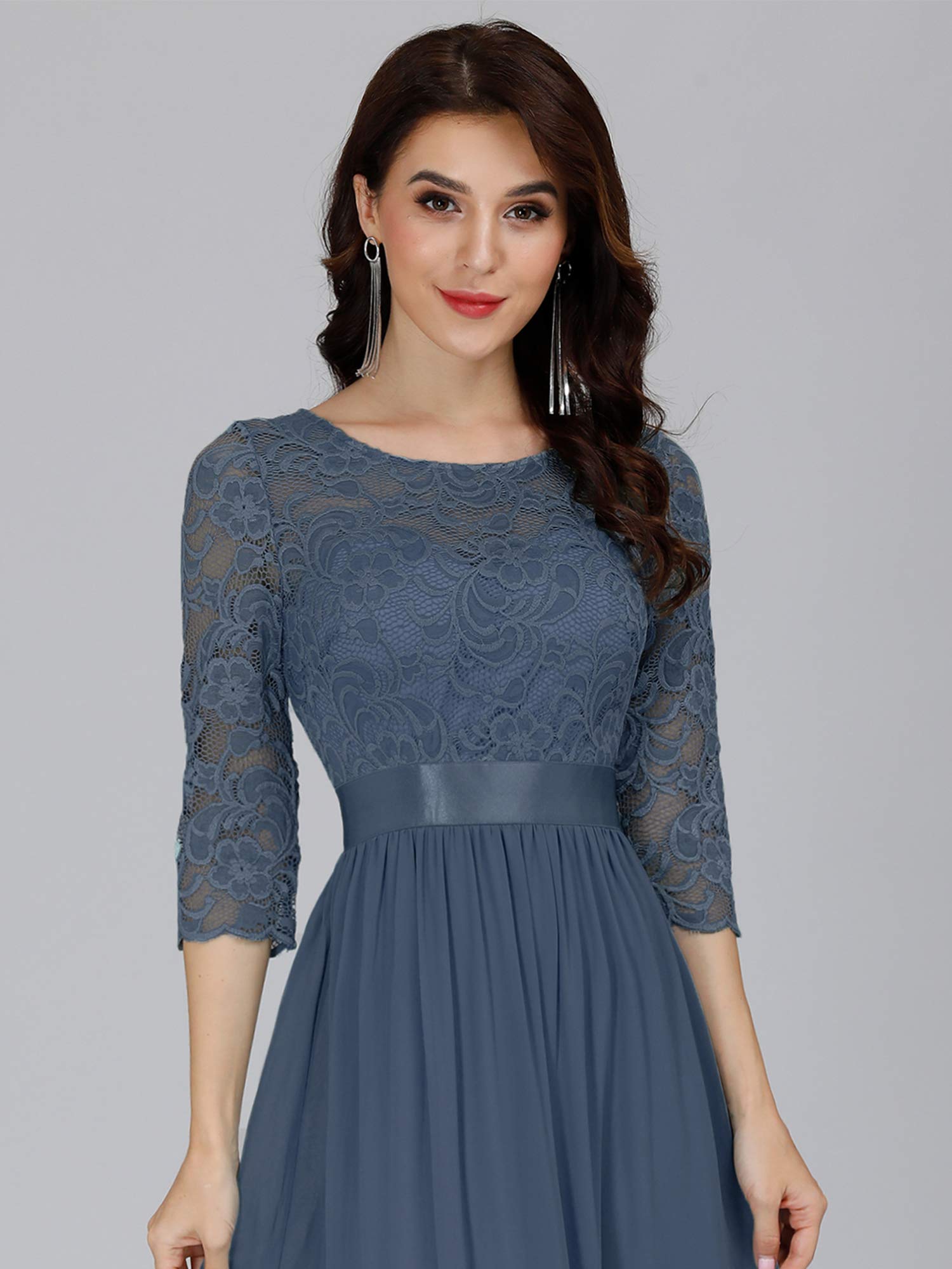 Ever-Pretty Women's 3/4 Sleeve Empire Waist Bridesmaid & Mother of The Bride Maxi Dresses - Perfect for Weddings, Formal Events & Special Occasions