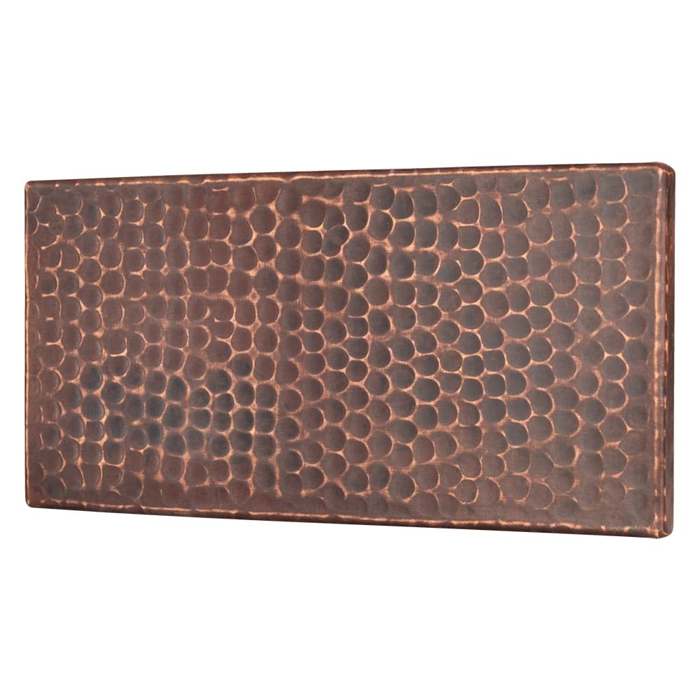 4x8 Inch Hammered Copper Tile - Pack of 8 | Premium Decorative Metal Wall Tiles for Kitchen Backsplash, Bathroom Accent & Fireplace Surround | Rustic Home Decor