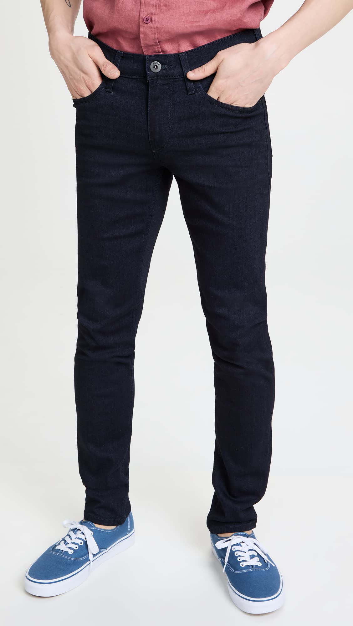 PAIGE Men's Croft Super Skinny Fit Jeans - Dark Wash Denim Pants for Slim Fit | Comfortable Stretch Denim for Casual Wear & Night Out