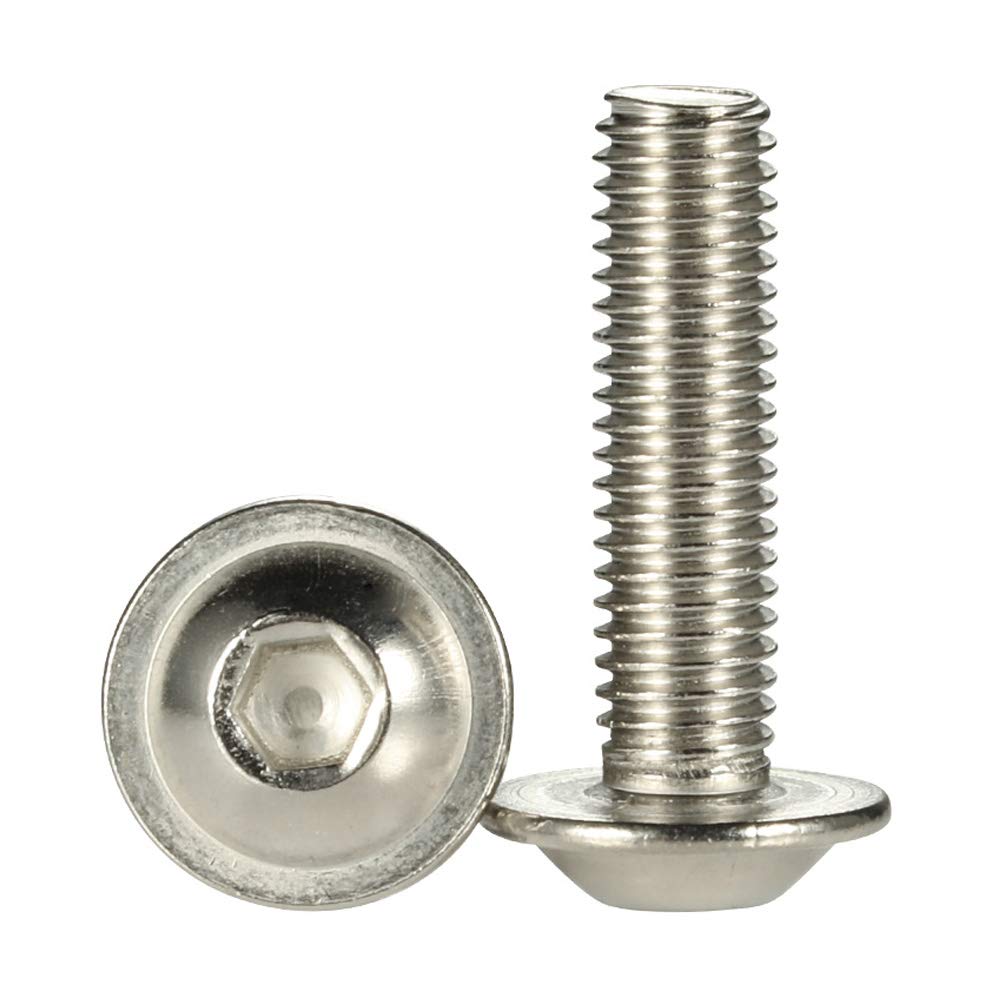 M6-1.0x25mm Stainless Steel 304 Flange Bolts - 25pcs for DIY & Automotive