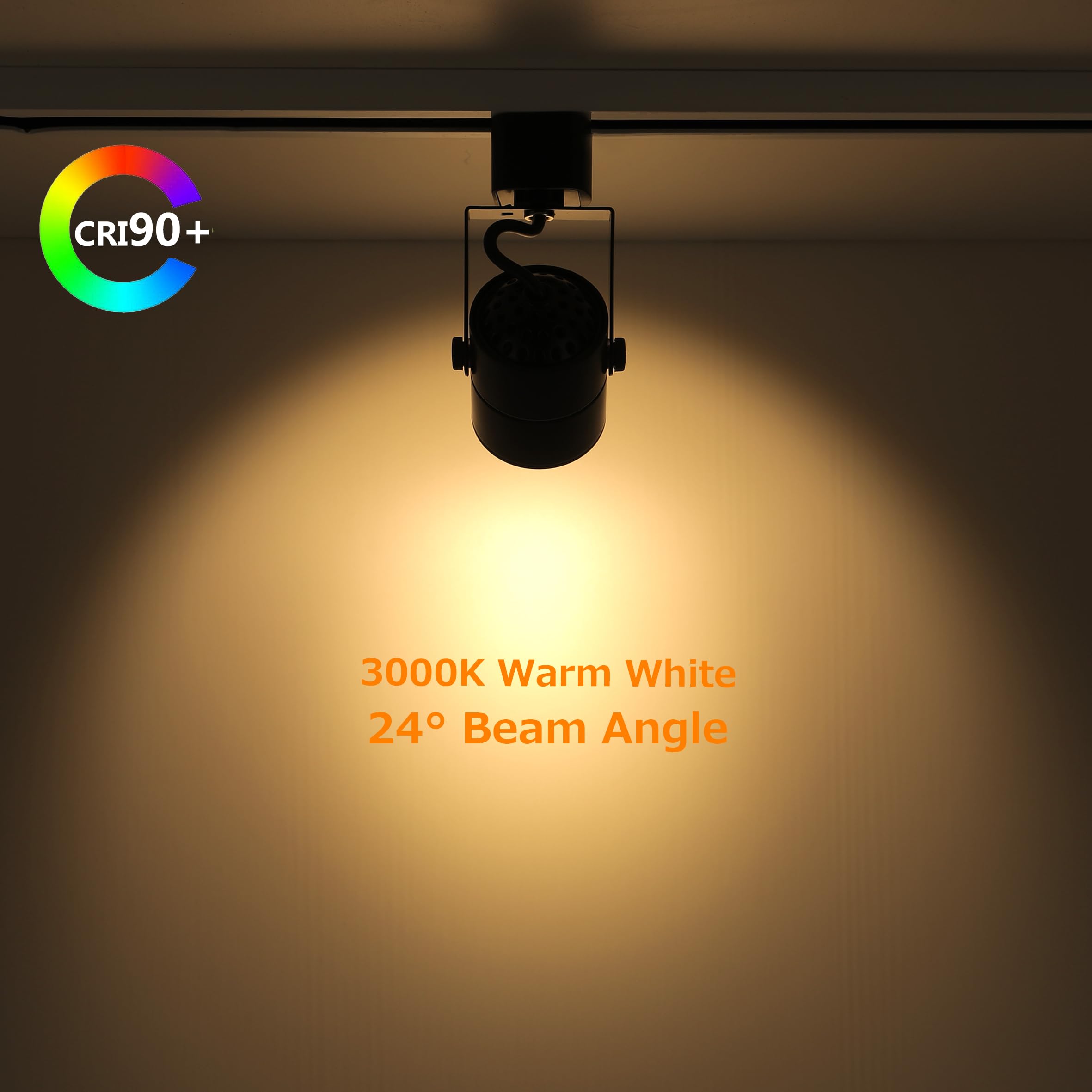 10W Dimmable LED Track Lighting Heads - H Type Track Light Replacement Fixtures, 3000K Warm White, CRI90+, 24° Beam Angle, 1000lm - Perfect for Kitchen, Dining Room, Wall Art Accent & Task Lighting