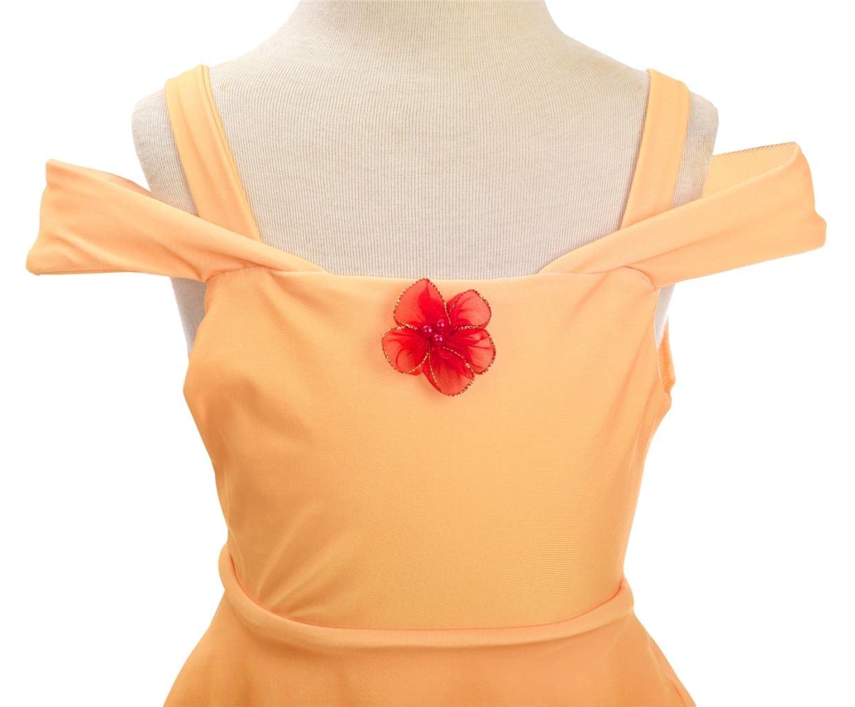 Princess Daisy Girls' One-Piece Swimsuit with Skirt - Cute Bathing Suit for Toddler & Kids Swimwear - Perfect for Pool, Beach & Dress-Up Play