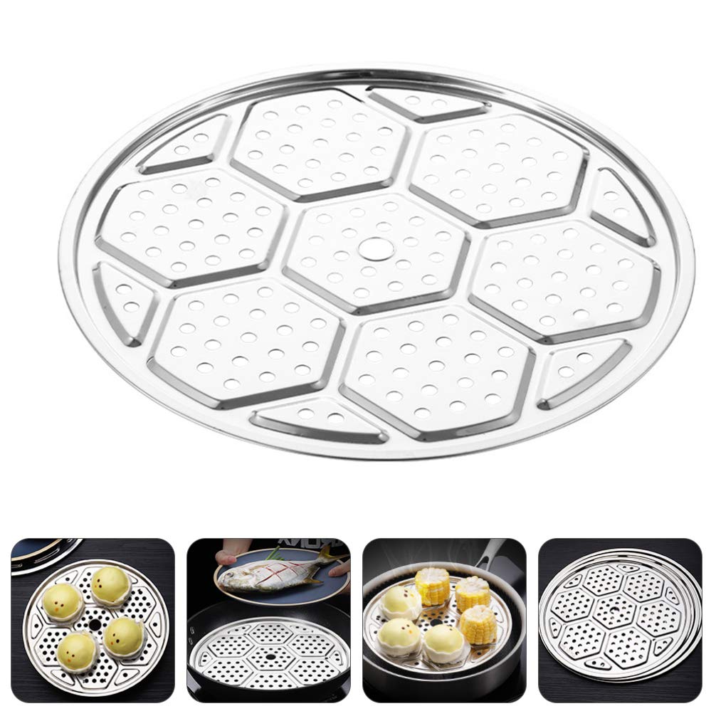 Stainless Steel Steamer Rack - Thickened Round Steaming Tray for Rice, Vegetables & Dumplings | Multi-Function Kitchen Cookware Accessory | Perfect for Home Cooking, Meal Prep & Asian Cuisine