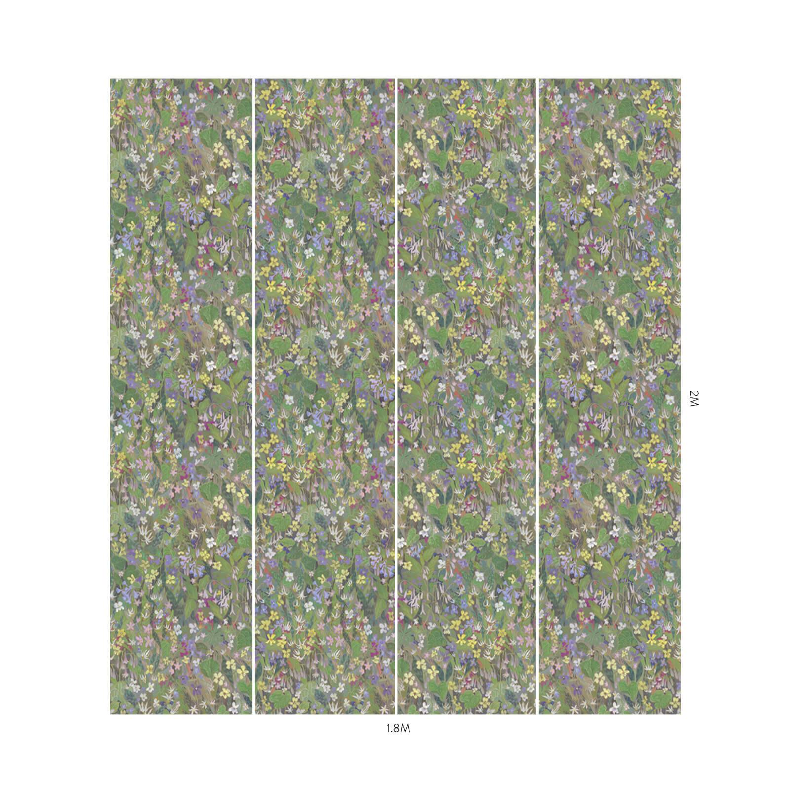 GARDENIA Wallpaper Verde - Elegant Floral Wallpaper for Home Decor - Perfect for Living Room, Bedroom & Dining Room