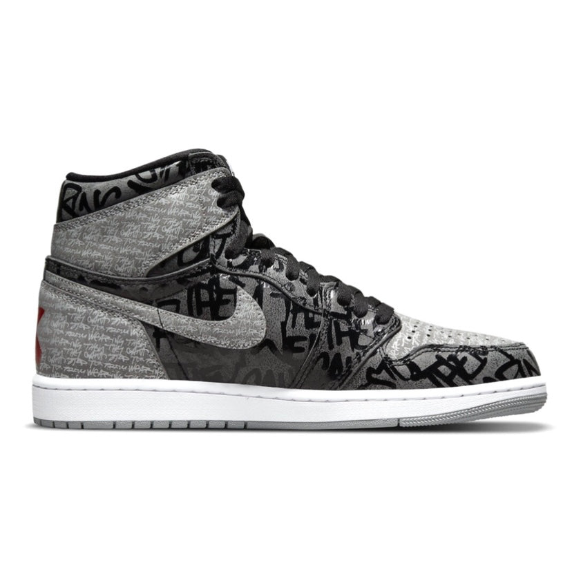 Air Jordan 1 Retro High OG Rebellionaire Sneakers - Black White Particle Grey Basketball Shoes for Men - Streetwear & Casual Wear