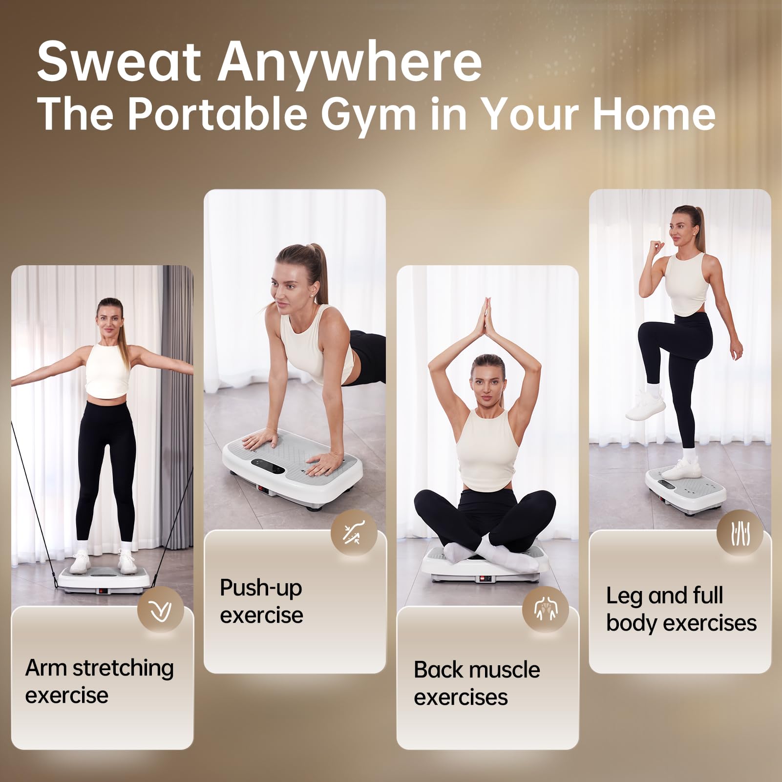 YAMO Vibration Plate Exercise Machine - Full Body Workout Platform with Remote Control for Weight Loss, Muscle Toning & Wellness | Home Gym Equipment for Fitness & Recovery