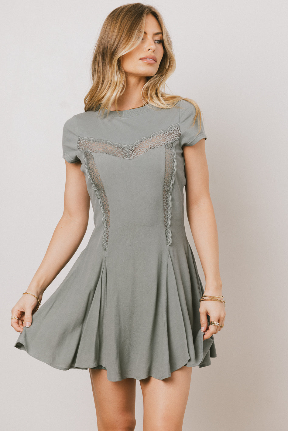 Erin Cap Sleeve Mini Dress in Sage Green - Flowy Summer Dress for Women, Perfect for Beach Vacations, Date Nights & Outdoor Parties