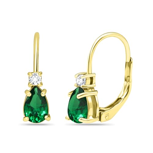 Simulated Emerald - Yellow Gold