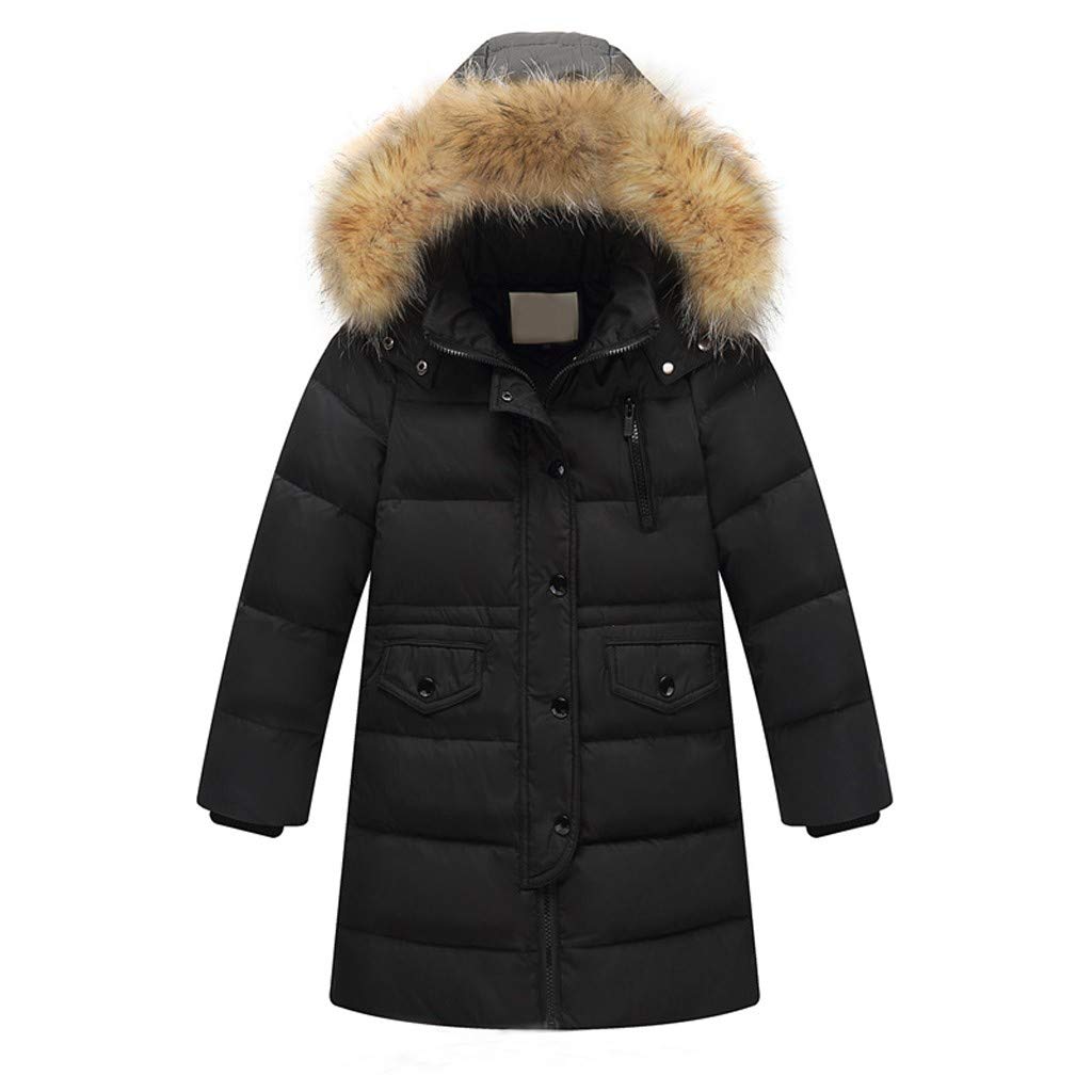 Baby Girls & Boys Winter Faux Fur Hooded Down Coat Jacket - Warm Padded Outerwear for Infants & Toddlers | Christmas Gift & Holiday Outfit for Newborns
