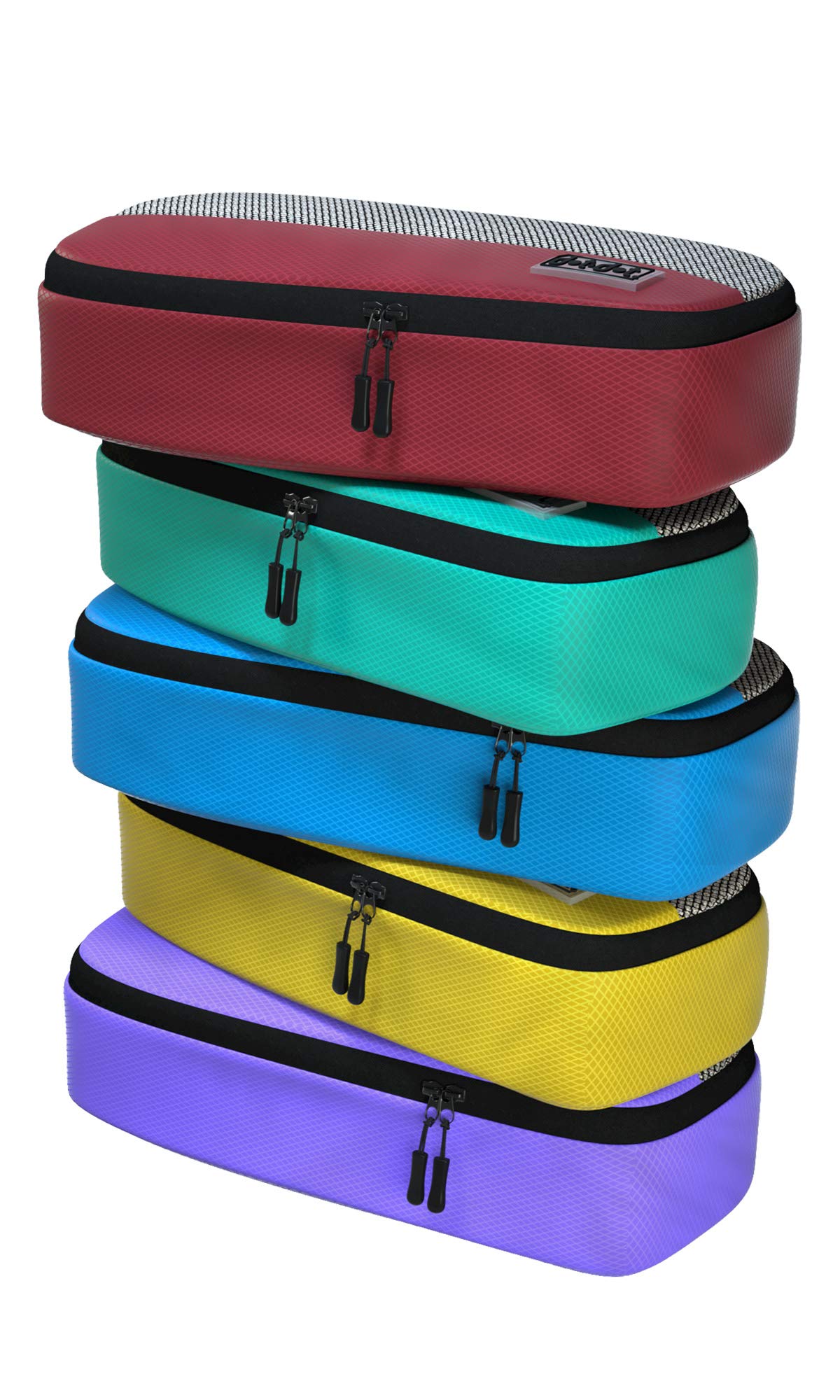 5-Piece Slim Packing Cubes Set for Suitcases & Carry-On Luggage - Lightweight Travel Organizer Bags for Clothes & Accessories - Perfect for Business Trips, Vacations & Weekend Getaways