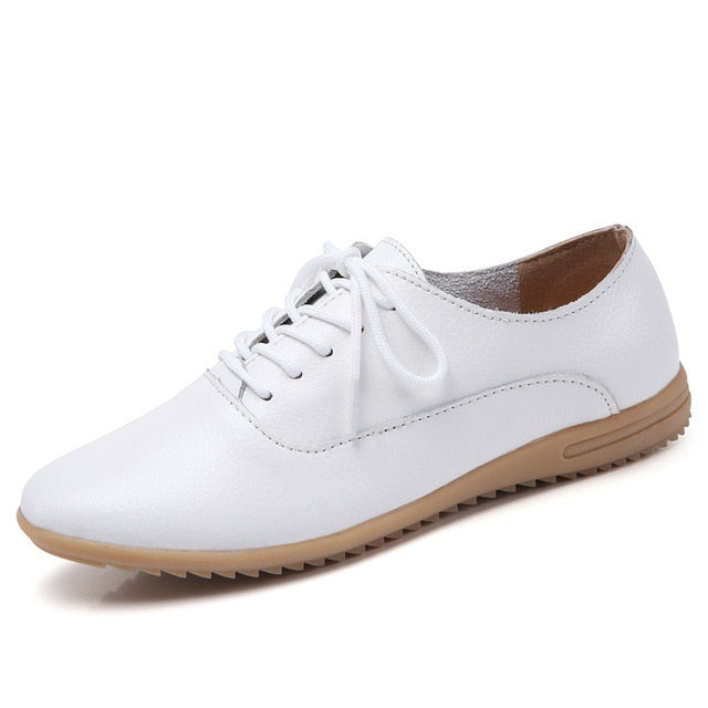 Women's Comfortable Oxford Ballerina Flats - Breathable Slip-On Loafers for Work, Travel & Casual Wear