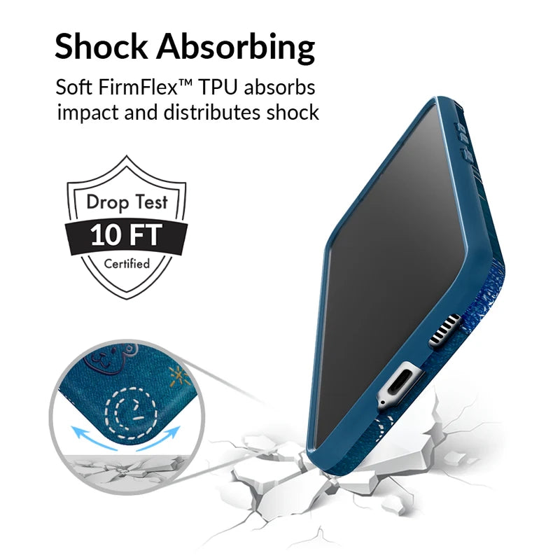 Samsung Phone Case for Galaxy S21/S20/Note 20 - Stylish Blue Denim Design with Shockproof Protection | Perfect for Everyday Use, Travel & Outdoor Activities