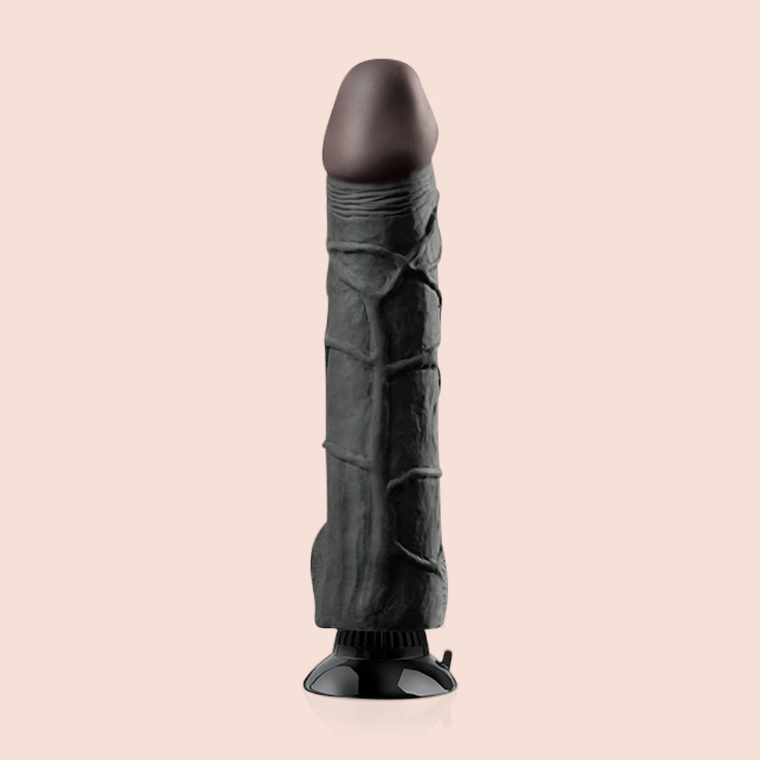 Real Feel Deluxe No. 12 - 12 Inch Realistic Vibrating Dildo with Strong Suction Cup Base for Hands-Free Play | Perfect for Couples, Solo Play & BDSM Scenes