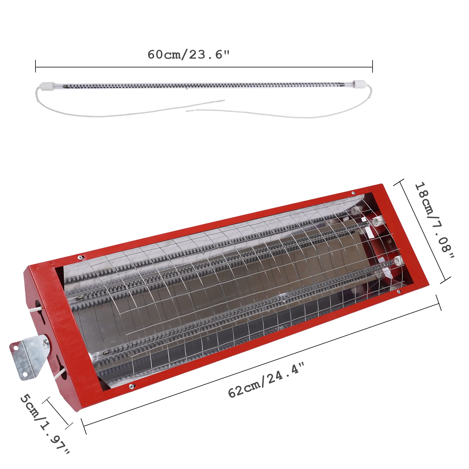 TFCFL 2KW Infrared Paint Curing Lamp - 8 Set Hardwired Spray Booth Heater for Auto Body Repair (110V) | Fast Drying Car Paint, Industrial Baking & Professional Automotive Refinishing Solutions