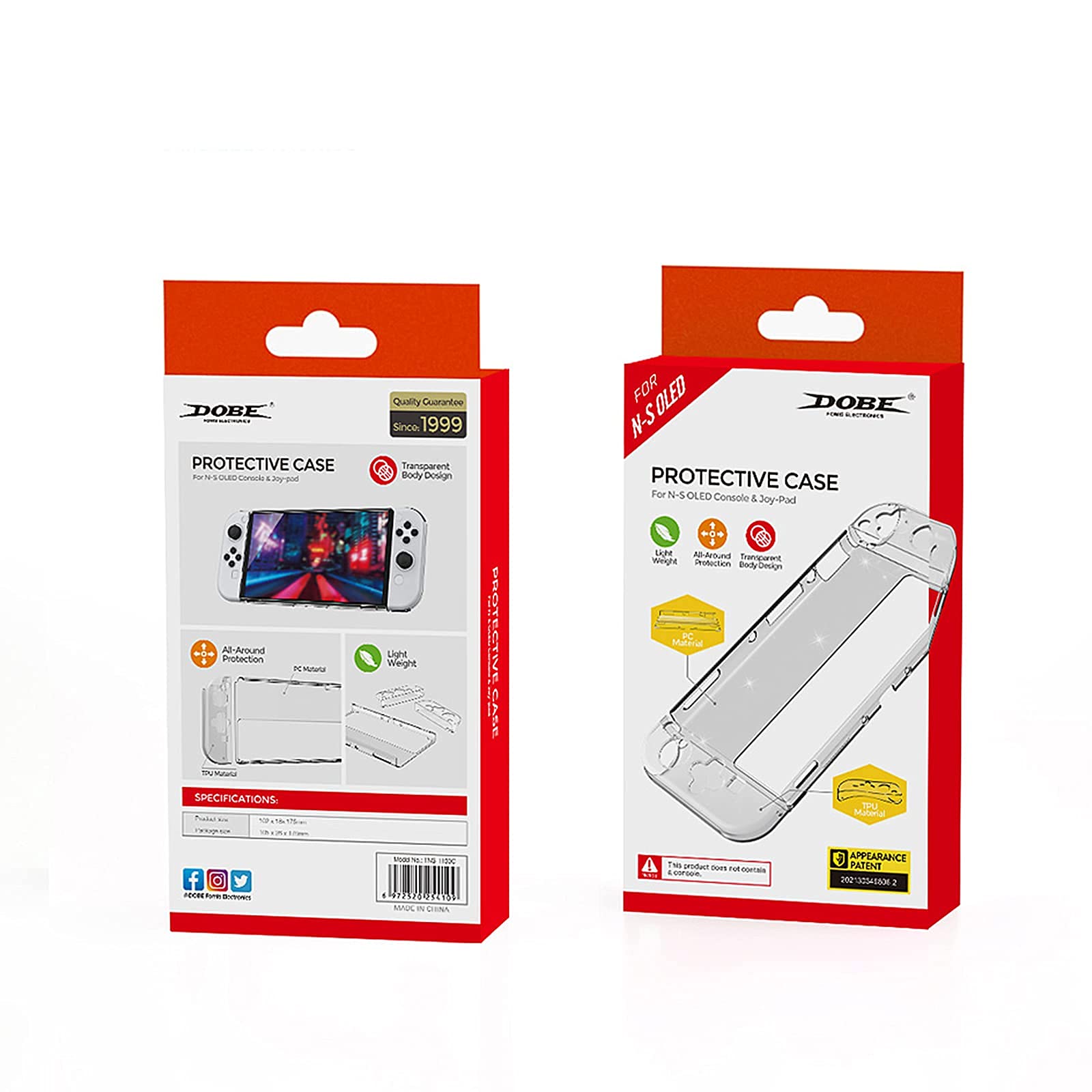 ECHZOVE Clear TPU Protective Case for Nintendo Switch OLED 2023 - Shockproof Cover for Joy-Cons & Console | Perfect for Gaming, Travel & Everyday Protection