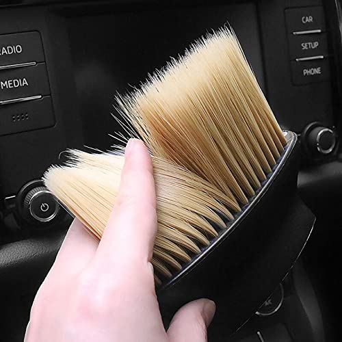 2 Pack Soft Flexible Nylon Bristle Car Detailing Brushes - Long Handle Auto Interior & Exterior Cleaning Tools for Dashboard, Wheels, Grilles - Reusable & Durable (White) - Perfect for Car Wash, Detailing & Maintenance