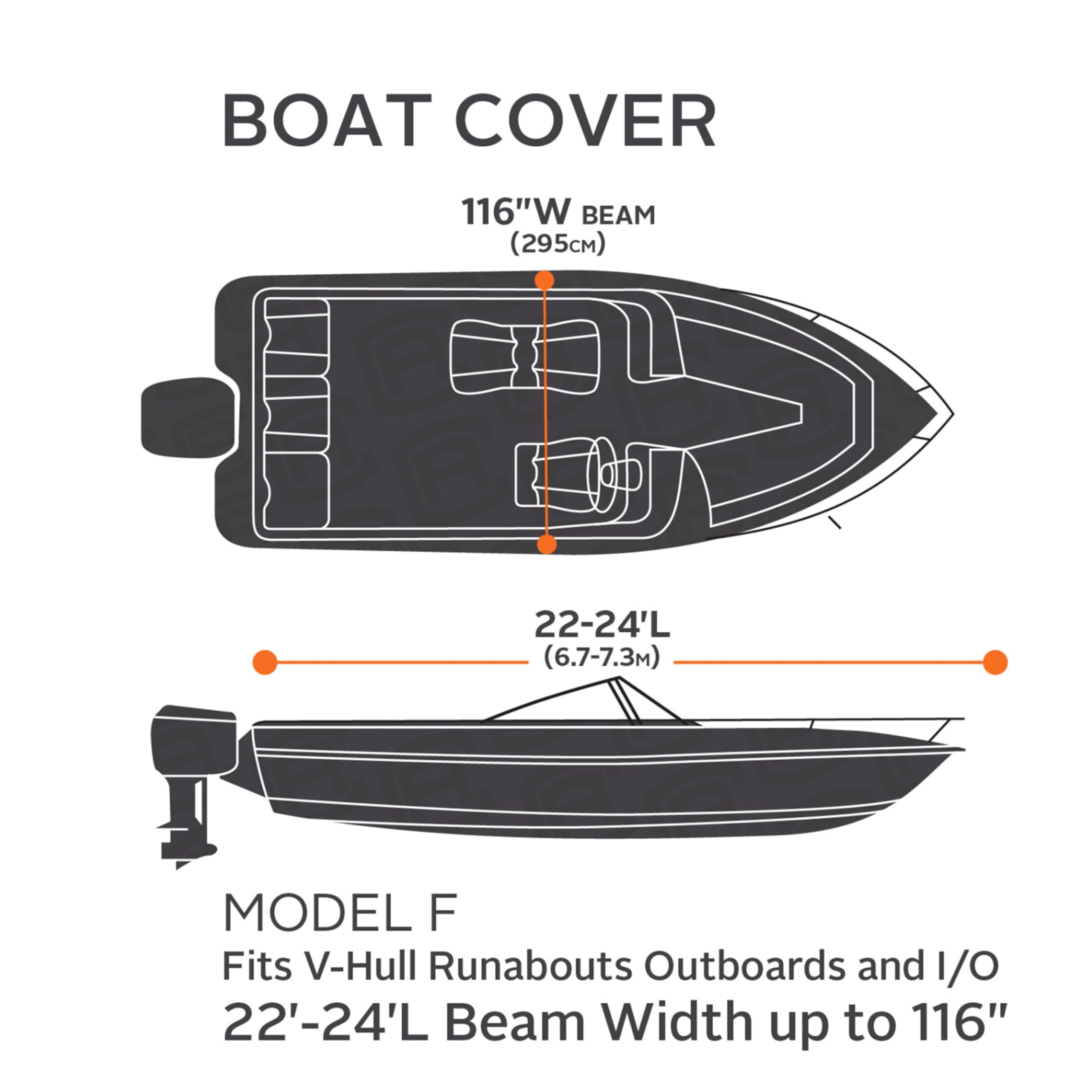 Stellex All Seasons Boat Cover - Fits 22' to 24' Boats (116