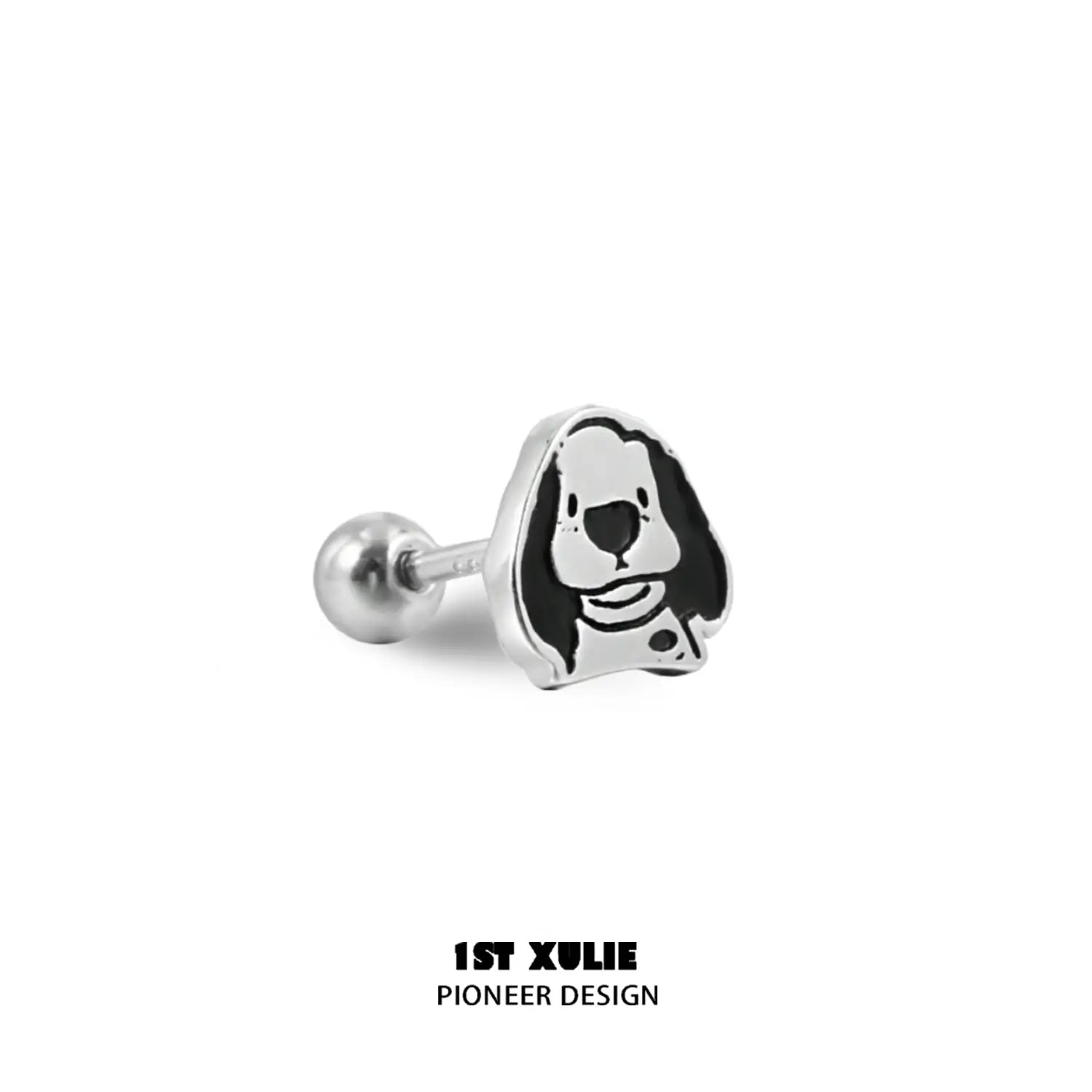 Graffiti Puppy S925 Sterling Silver Stud Earrings for Women - Cute Dog Earrings for Everyday Wear & Gifts - Perfect for Casual Outfits, Parties & Animal Lovers