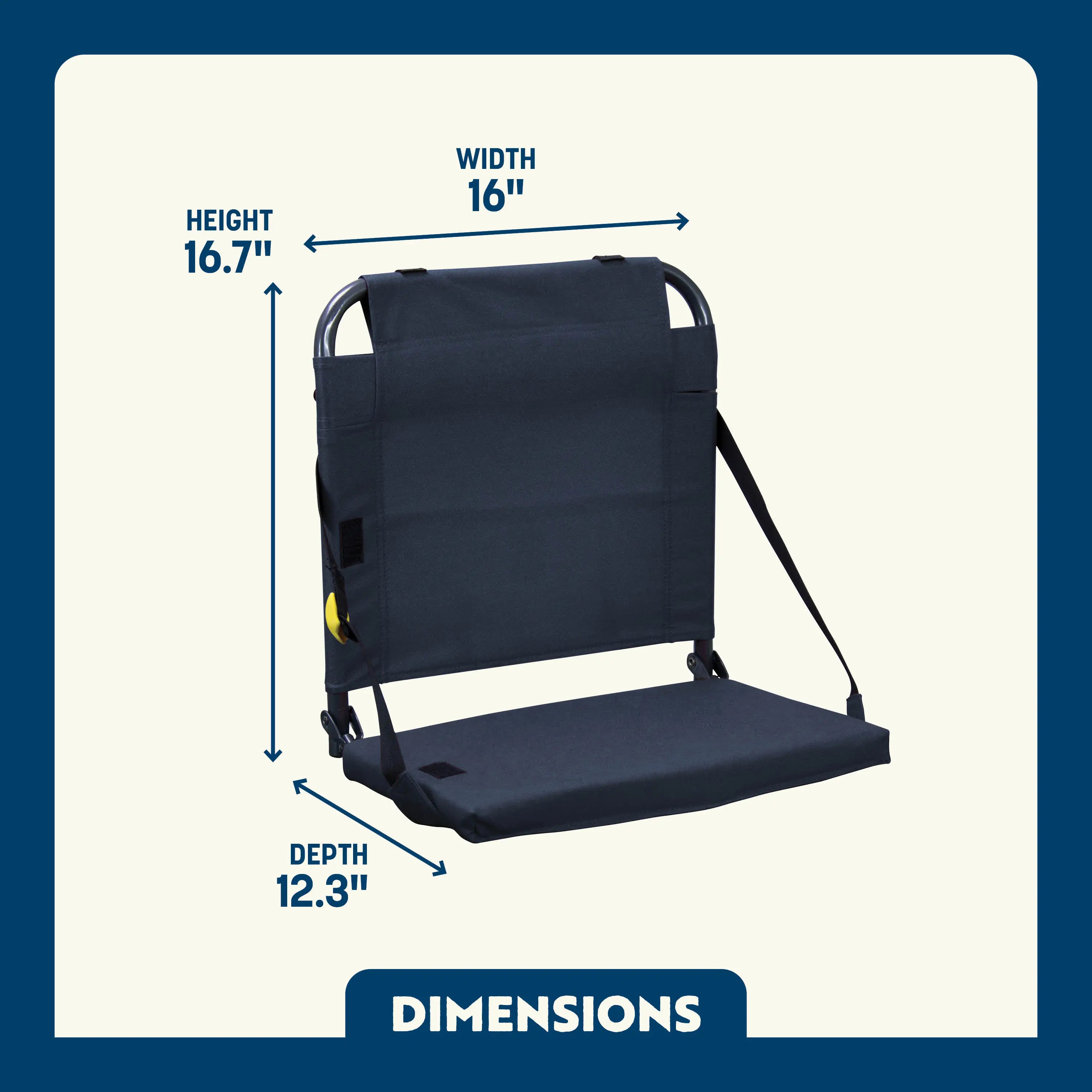 Comfortable BleacherBack Stadium Seat with Back Support - Portable Stadium Cushion for Football, Baseball & Outdoor Sports Events