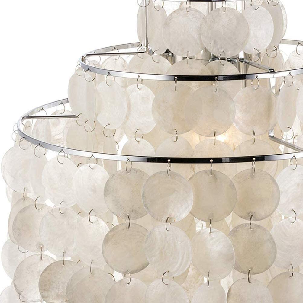 Modern Chandelier for Bedroom - Elegant Shell Ceiling Light with Hundreds of Mother of Pearl Pendants, E27 Base - Perfect for Dining Room, Hallway & Home Decor Lighting