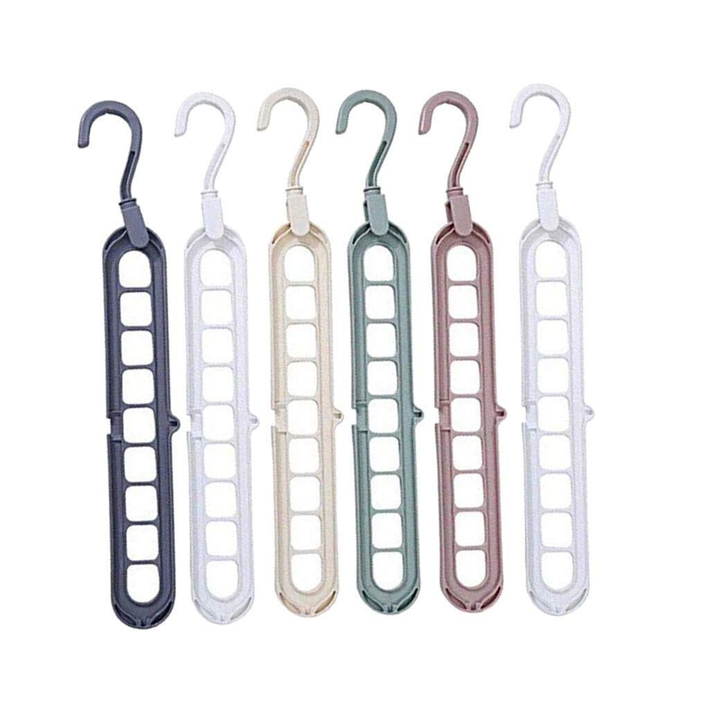 LACACA 9-Tier Plastic Closet Organizer with 6 Hooks - Space Saving Storage for Clothes, Towels, Quilts & Blankets (Multicolor, One Size) - Perfect for Bedroom, Closet & Home Organization