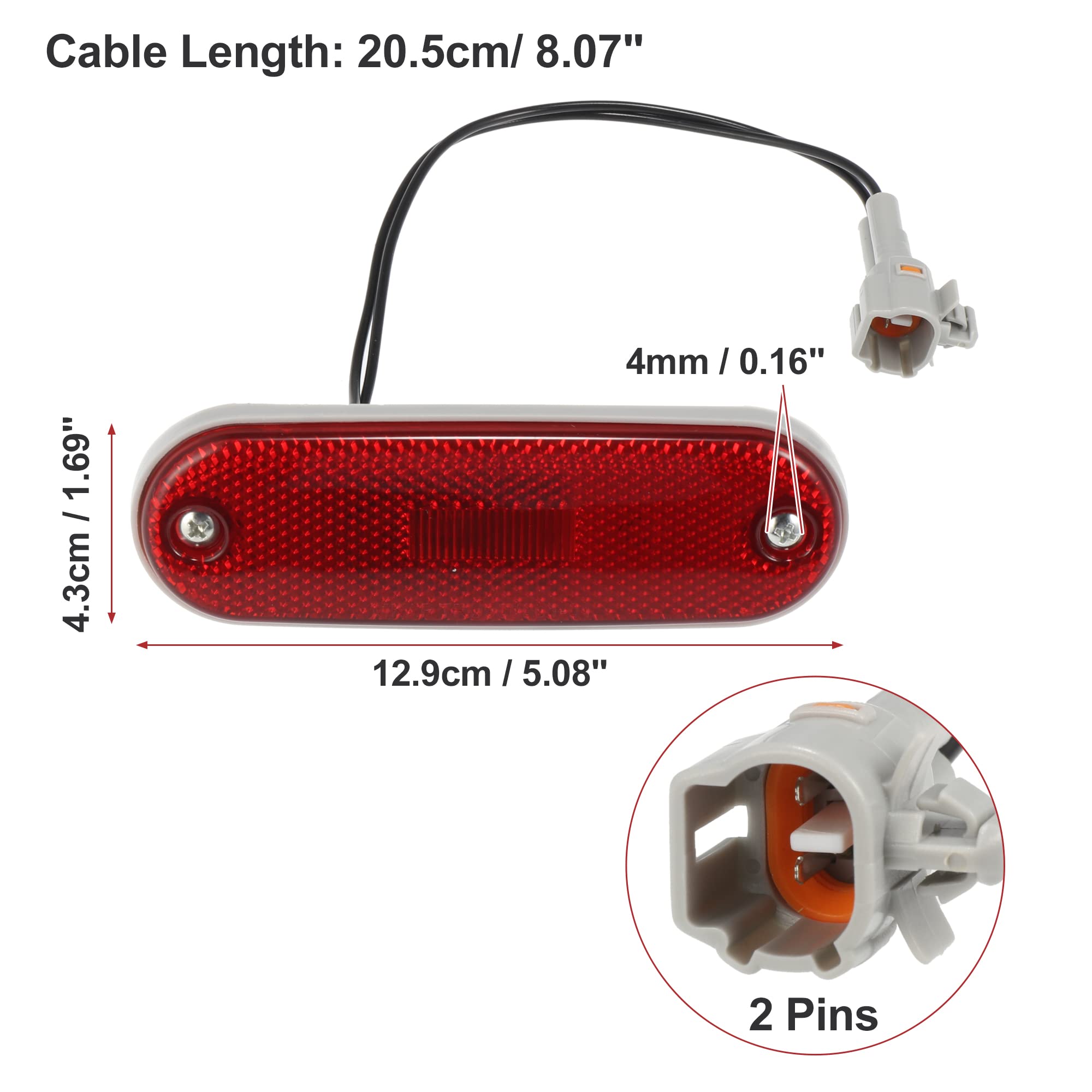 X AUTOHAUX Red Side Marker Reflector Lamp - Replacement for Toyota RAV4 1996-2004 Left Rear Bumper (Part #81760-42010) | Durable Exterior Lighting for Improved Night Visibility & Safety