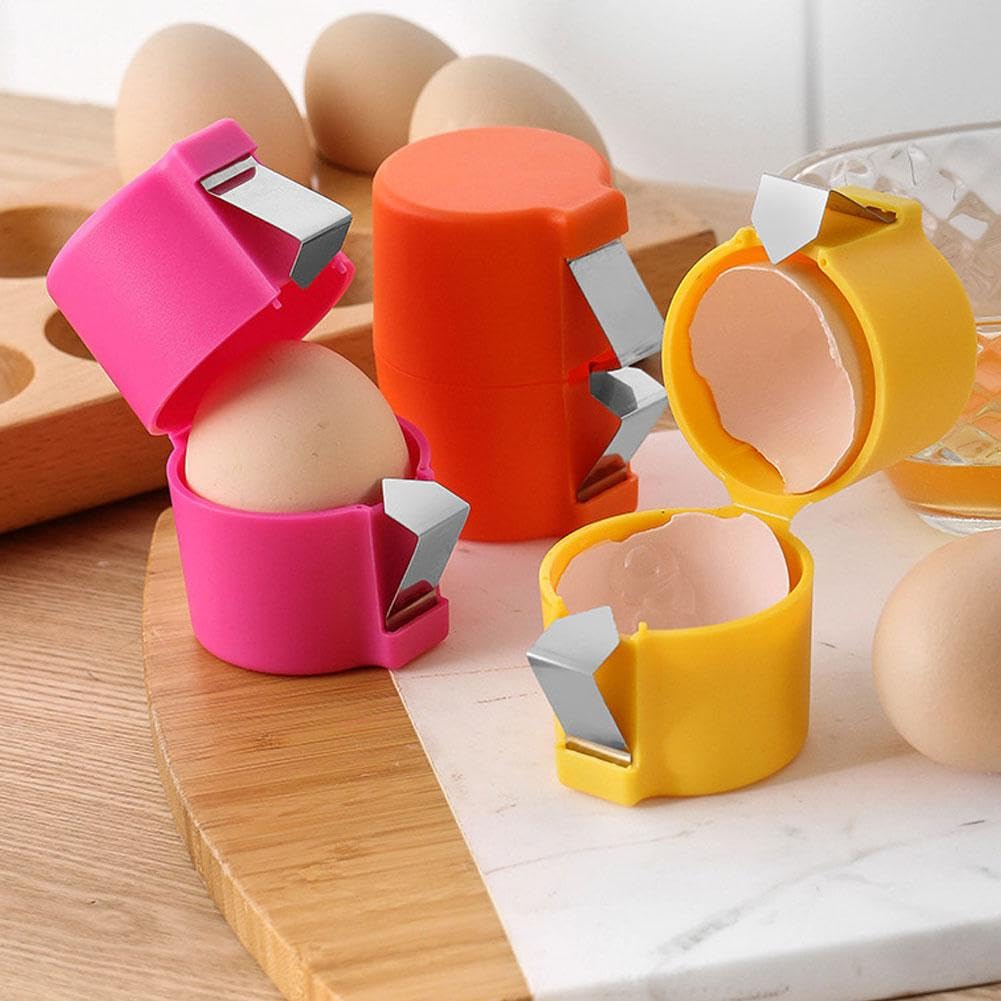 3 PCS Egg Shell Opener - Handheld Egg Cracker Tool for Raw Eggs, Multifunctional Egg Separator & Cutter - Perfect for Cooking, Baking, Camping & Kitchen Use - Durable Kitchen Gadgets (3 Pack)