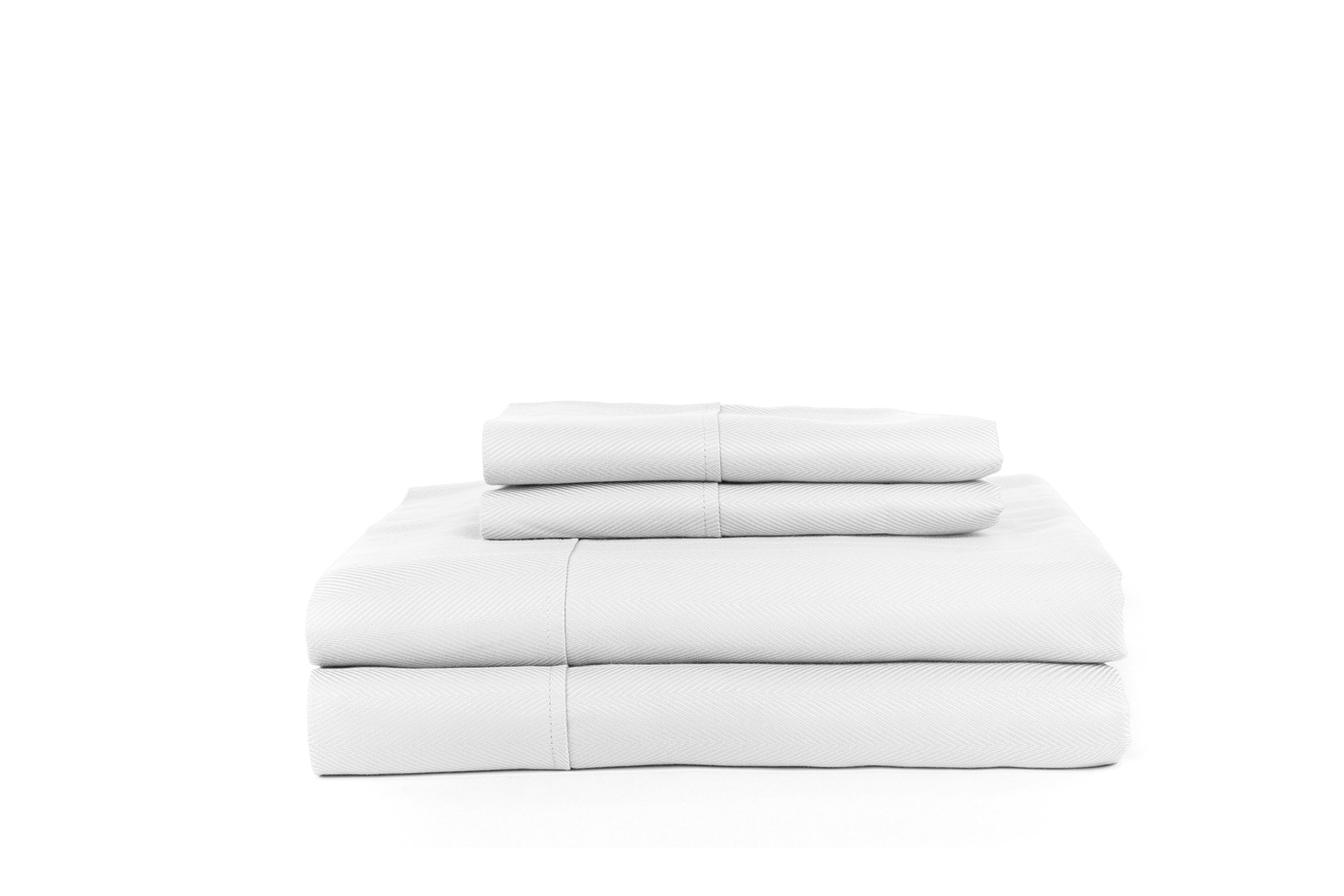 Premium Jacquard Herringbone Queen Sheet Set - 100% Cotton Luxury Bedding - Soft & Breathable for All Seasons - Perfect for Master Bedroom, Guest Room & Hotel Use