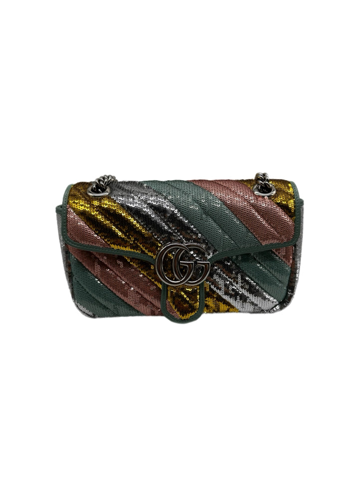 Gucci Sequin Matelasse Crossbody Bag for Women - Luxury Designer Shoulder Purse with Sparkle Accents | Perfect for Parties, Evening Events & Date Nights