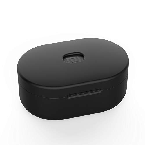 Dmtrab Silicone Protective Case for Xiaomi Redmi AirDots - Shockproof & Dustproof Charging Box Cover (Black/Sky Blue) - Perfect for Travel, Gym & Daily Use