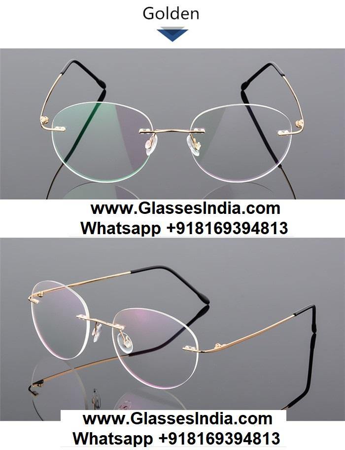 Retro Round Foldable Ultra Light Blue Light Blocking Computer Glasses - Memory Frame Rimless Eyewear for Men & Women - Perfect for Office, Gaming & Screen Time