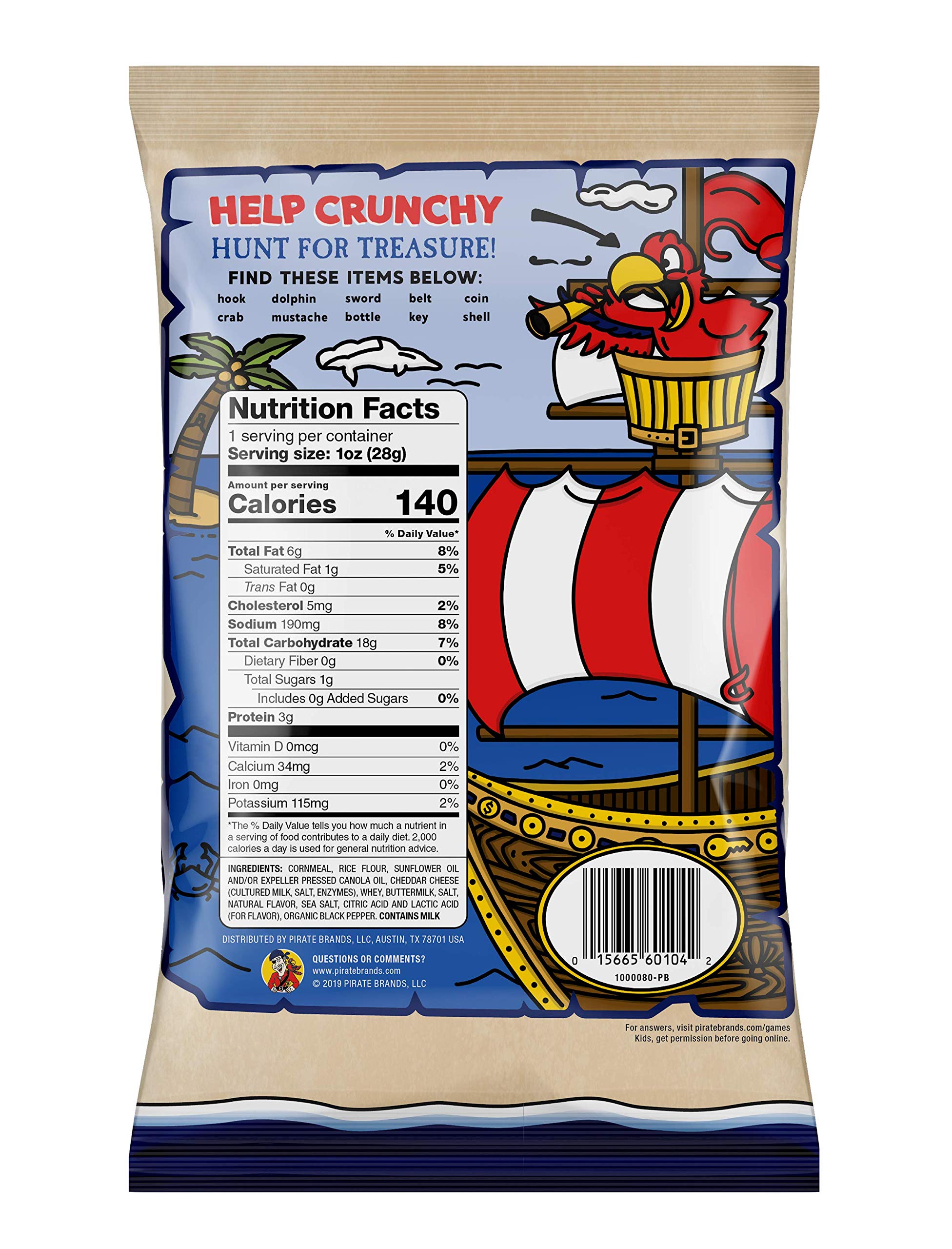 Pirate's Booty Aged White Cheddar Snack Puffs - 12 Count (6oz Bags) | Gluten Free, Healthy Kids Snacks | Perfect for School Lunches, After-School Treats & Movie Nights