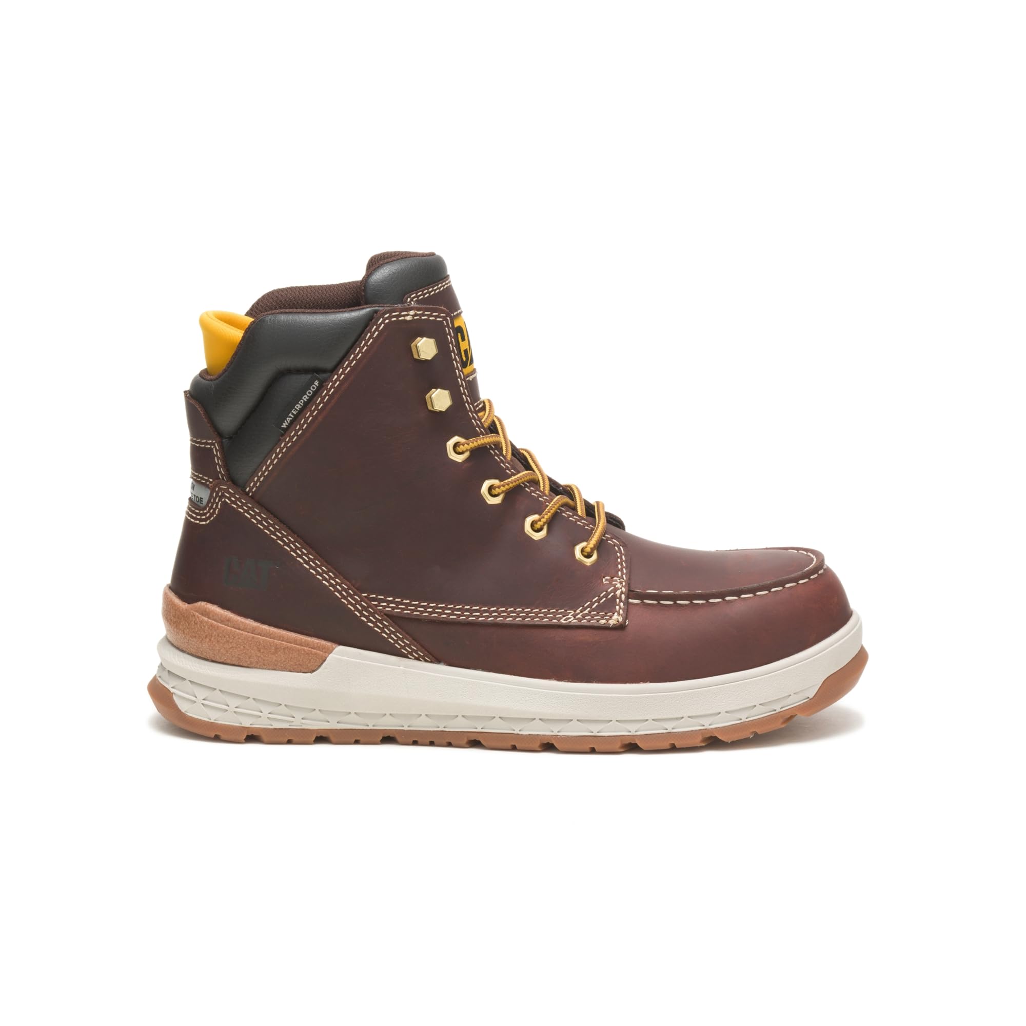CAT Footwear Men's Impact Waterproof Composite Toe Work Boot - Durable Safety Shoes for Construction, Warehouse & Outdoor Jobs