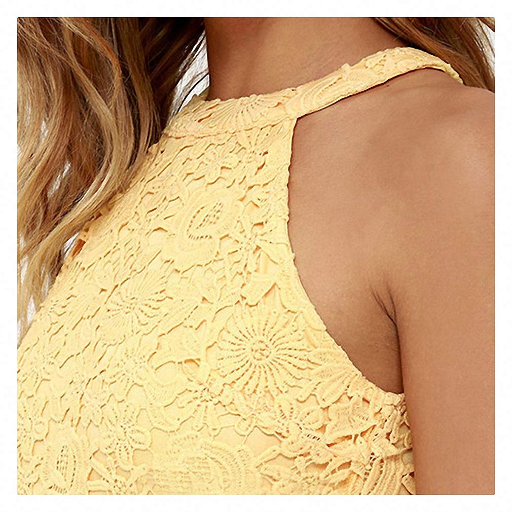 Elegant White Lace Halter Neck Mini Dress for Women - Sexy Sleeveless Sheath Bodycon Dress for Wedding, Party & Night Club | Perfect for Cocktail Events, Date Nights & Special Occasions