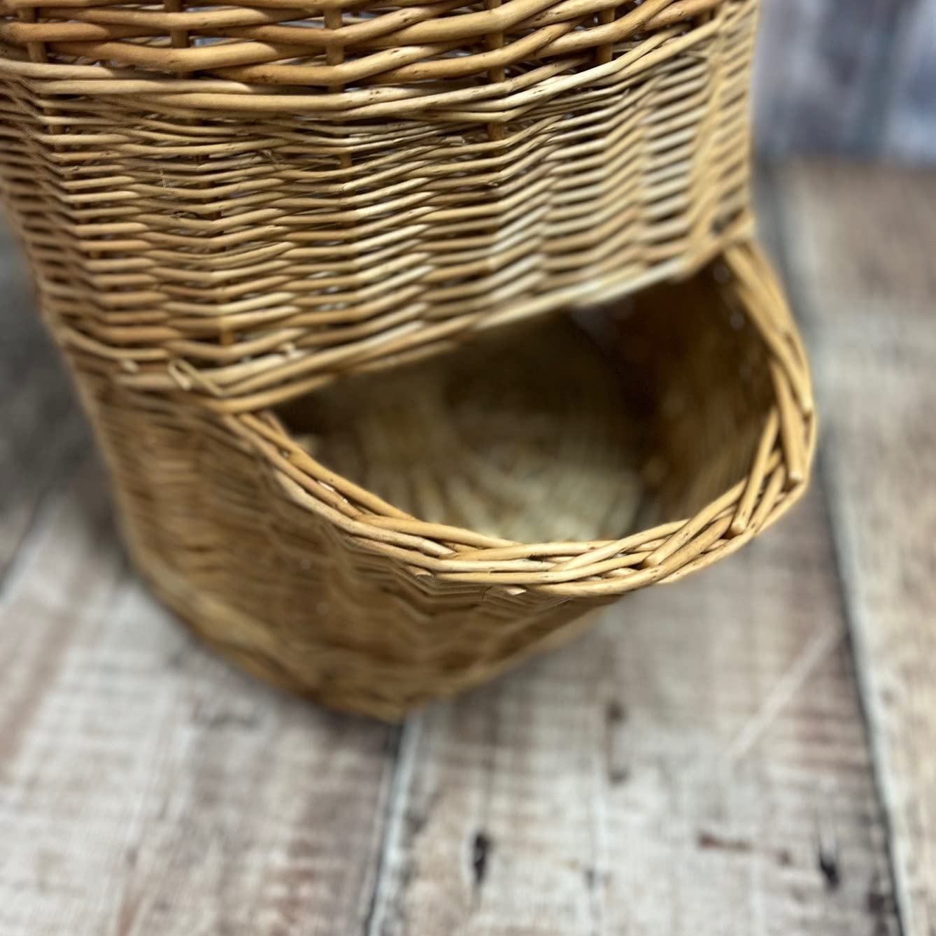 Woven Wicker Onion Storage Basket - Natural Rattan Vegetable Bin for Kitchen, Pantry & Farmhouse Decor | Perfect for Organizing Onions, Potatoes & Root Vegetables
