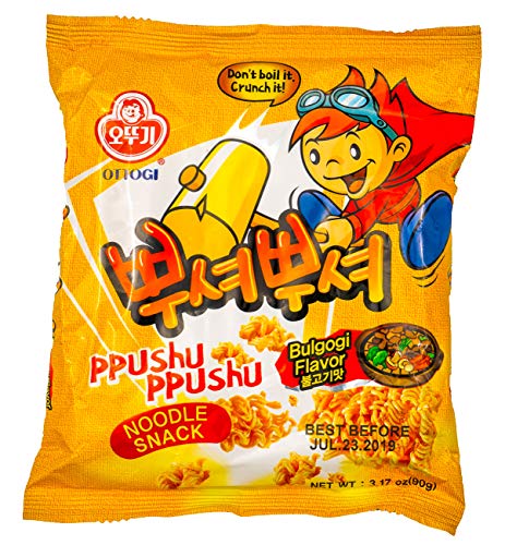 Ottogi Ppushu Ppushu Bulgogi Flavor Instant Noodle Snacks | Korean Ramen | Quick Meal & On-the-Go Snack for Office, School & Travel