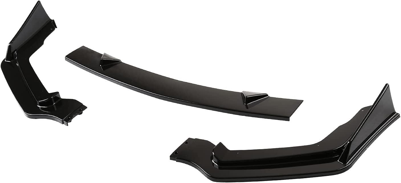 2014-2017 Infiniti Q50 Sport Front Lip Spoiler - 3 Piece Set in Glossy Black or Carbon Fiber Print - Enhance Style & Aerodynamics for Street Racing & Car Shows