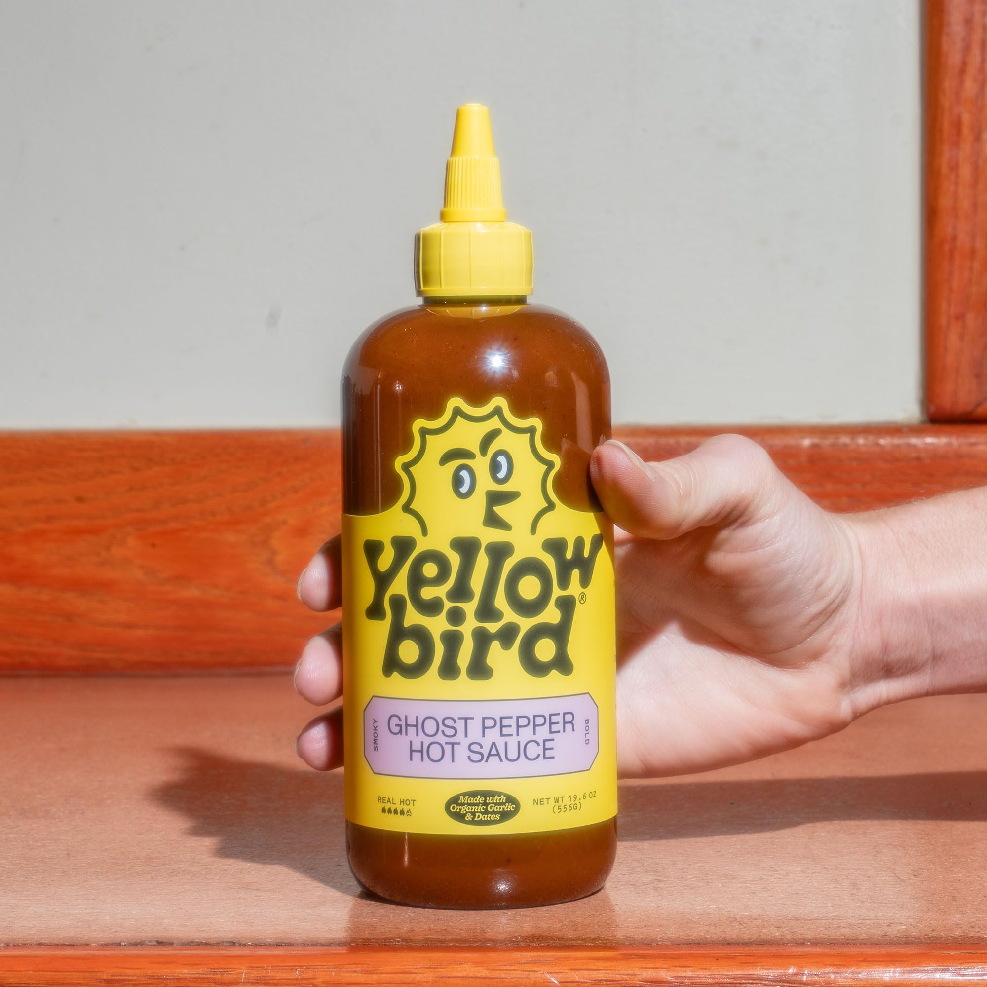 Organic Ghost Pepper Hot Sauce by Yellowbird - 19.6 oz Tabletop Size | Extra Spicy Texas-Made Condiment | Perfect for Tacos, Wings & Bloody Marys