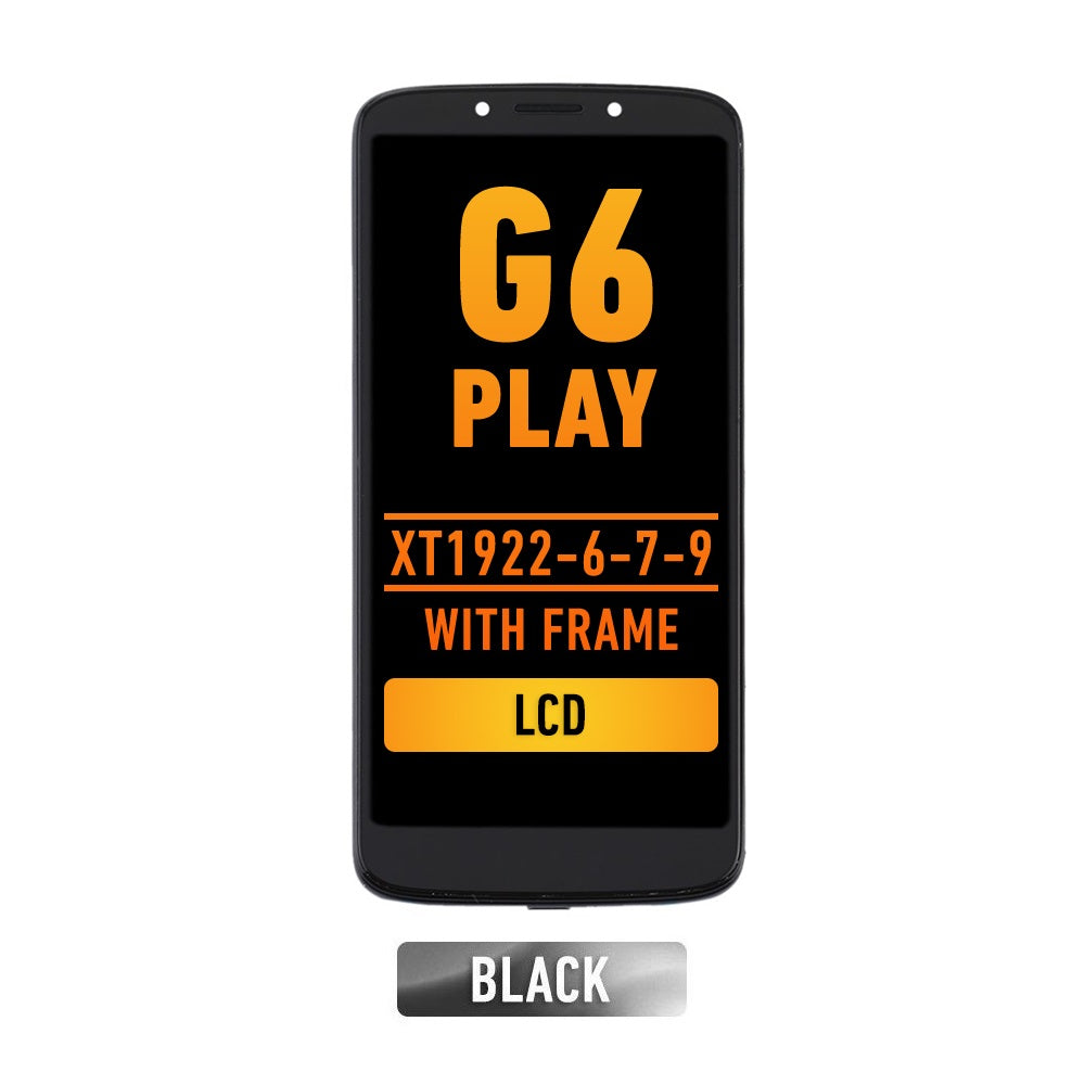 Original Moto G6 Play (XT1922-6/7/9) LCD Screen Replacement with Frame - USA Version (Black) | Compatible with Motorola Moto G6 Play Smartphone | Perfect for DIY Repairs & Screen Damage Replacement