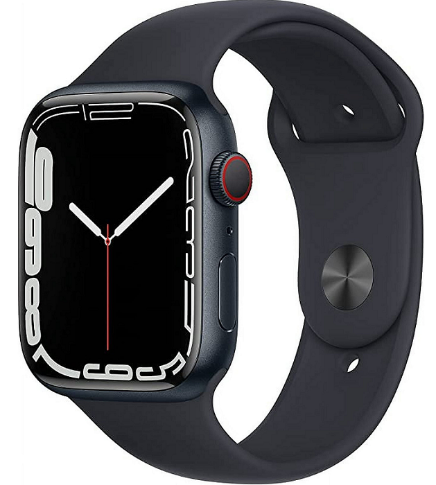 Refurbished Apple Watch Series 7 GPS + Cellular Smartwatch - 45mm Aluminum Case with Sport Band | Fitness Tracker, Heart Rate Monitor, Water Resistant | Perfect for Workouts, Swimming & Everyday Use