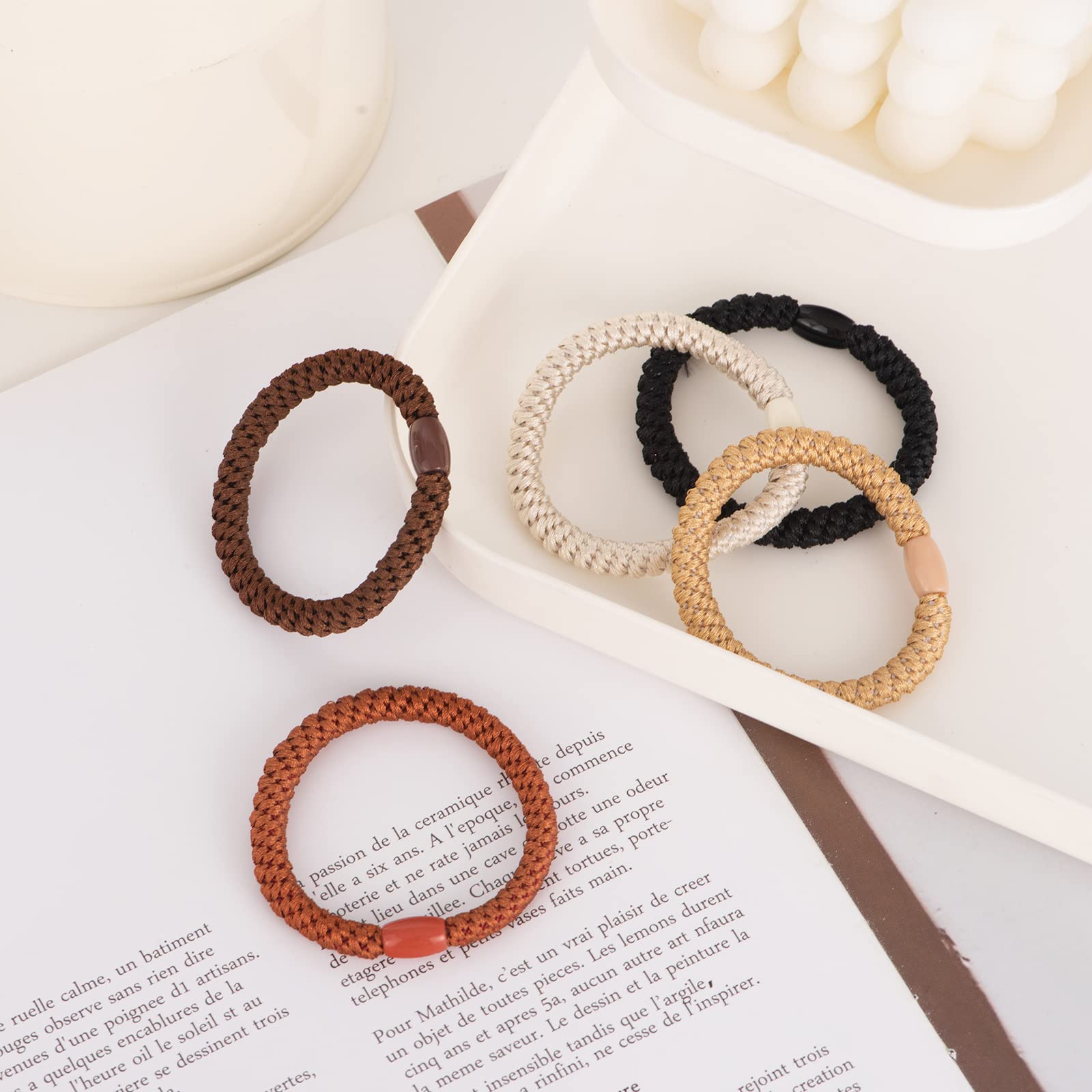 Aujzoo 20Pcs Spiral Hair Ties for Women - Soft Ponytail Holders for Daily Use