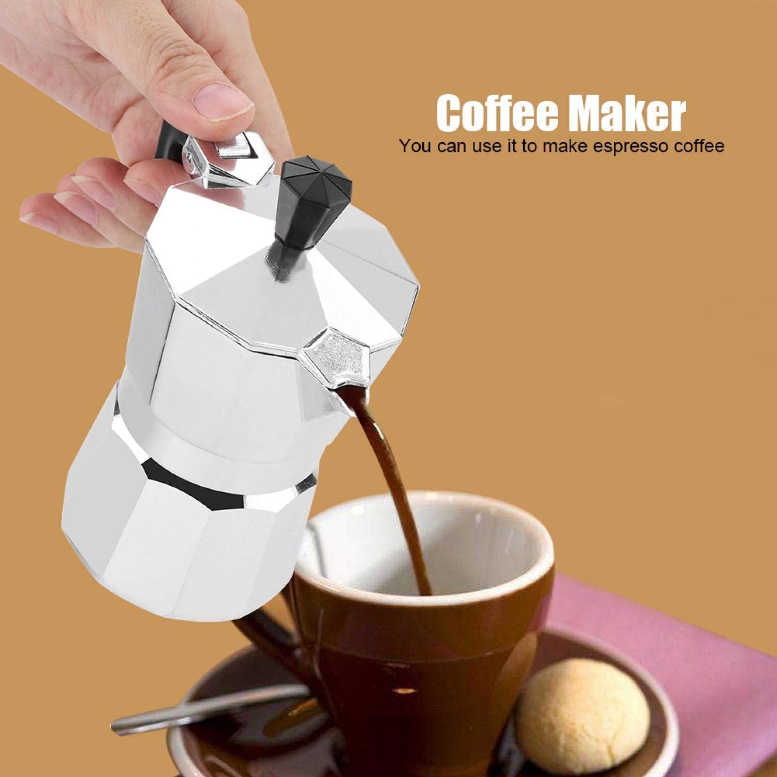 TOPINCN Classic Stovetop Espresso Maker - 1 Cup Italian Coffee Pot for Strong & Flavorful Espresso | Perfect for Home Brewing, Camping & Gifts
