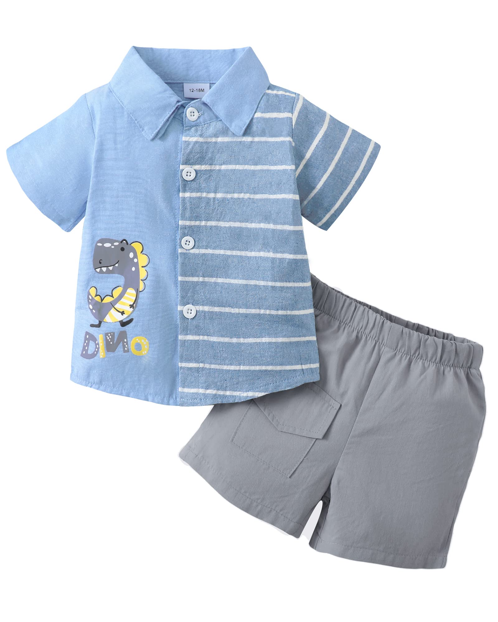 Toddler Boys Summer Outfit - 100% Cotton Shirt and Shorts Set for Baby Boys | Perfect for Playtime, Beach & Outdoor Activities