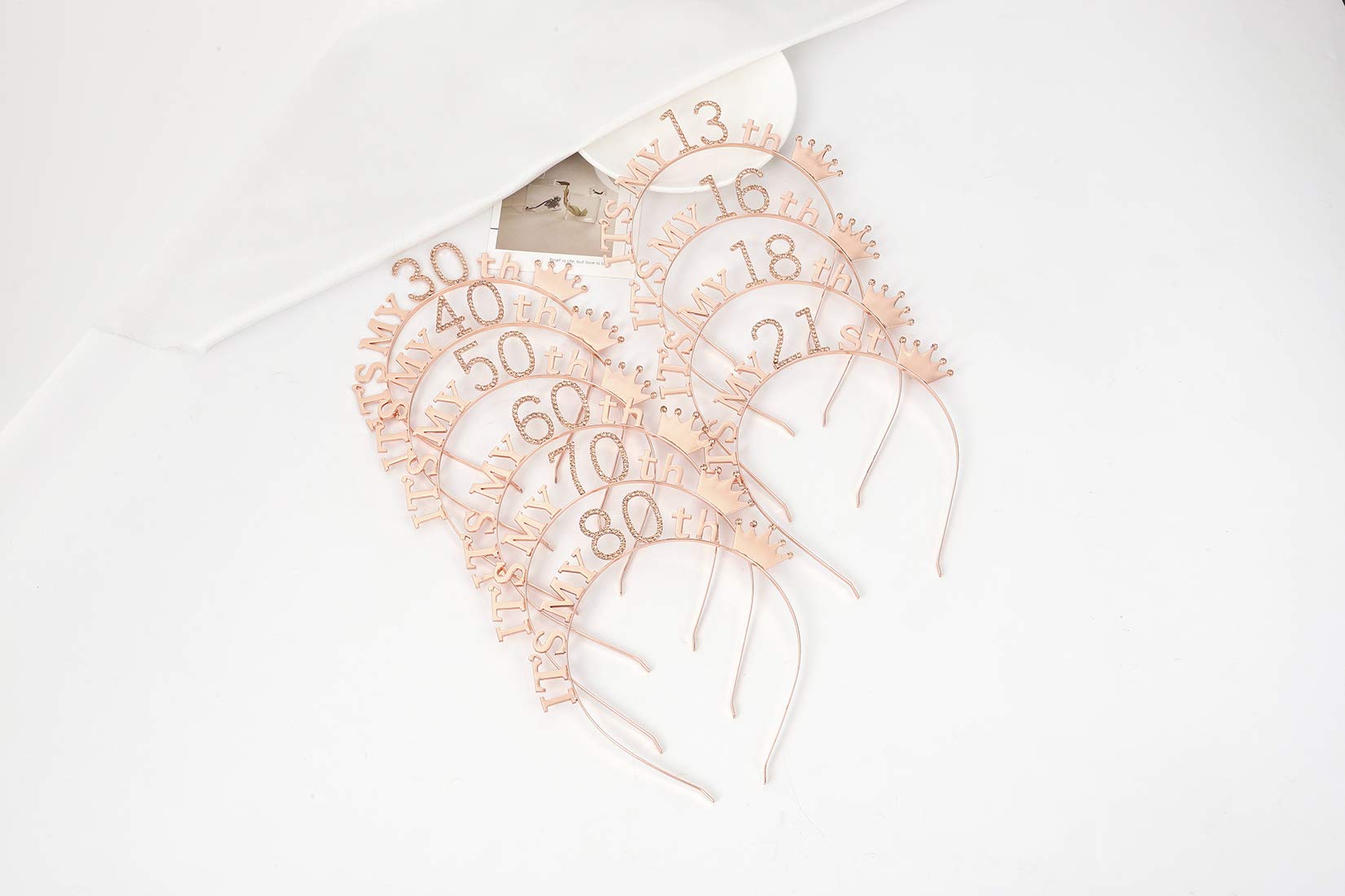80th Birthday Tiara and Sash Set for Women - Sparkling Crystal Headpiece & Birthday Crown Party Accessories - Rose Gold Birthday Gift for Grandma, Mother, Wife - Perfect for Milestone Celebrations, Birthday Parties & Special Occasions