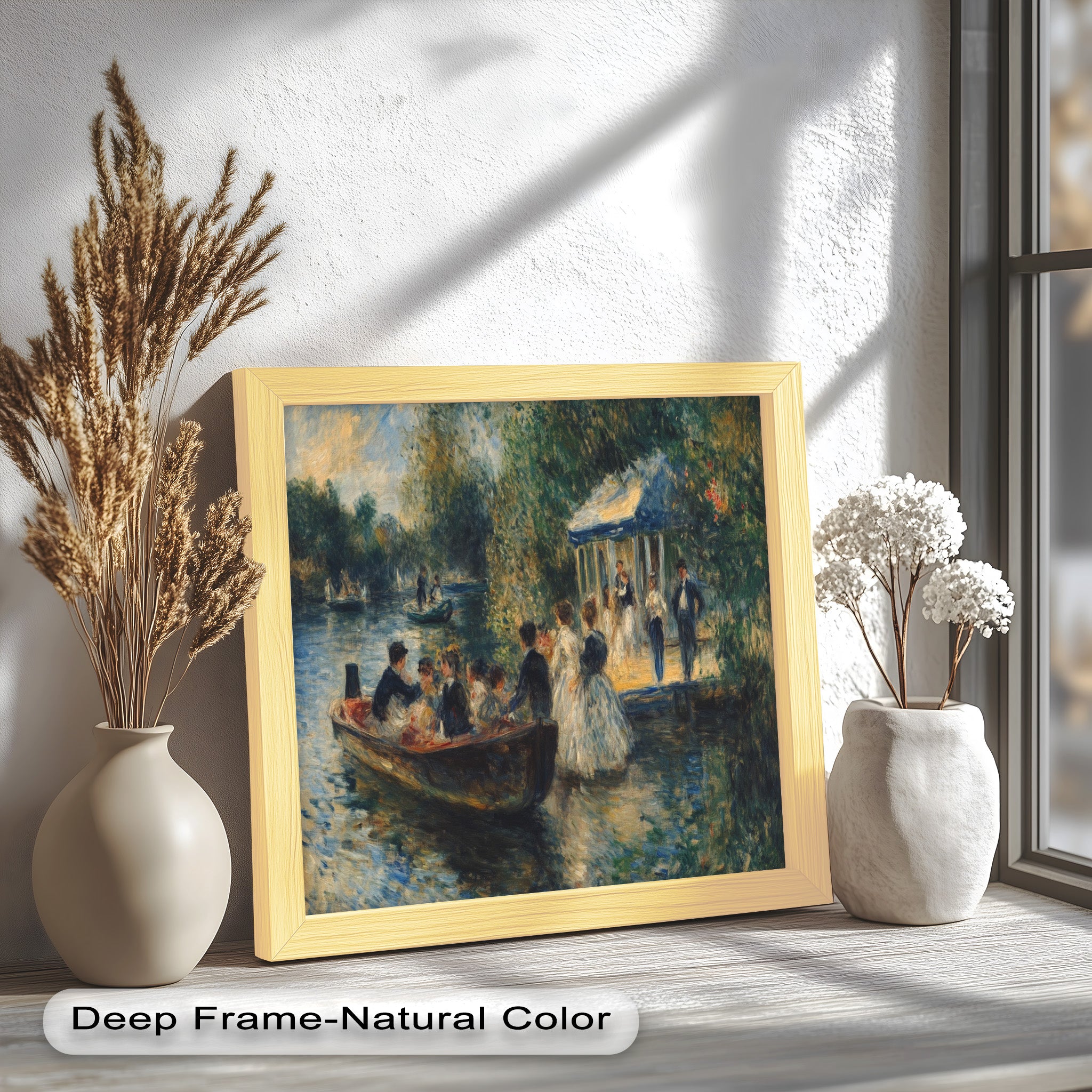Afternoon Gathering by the River - Handmade Impressionist Oil Painting on Canvas - Perfect for Living Room, Bedroom, or Office Wall Decor